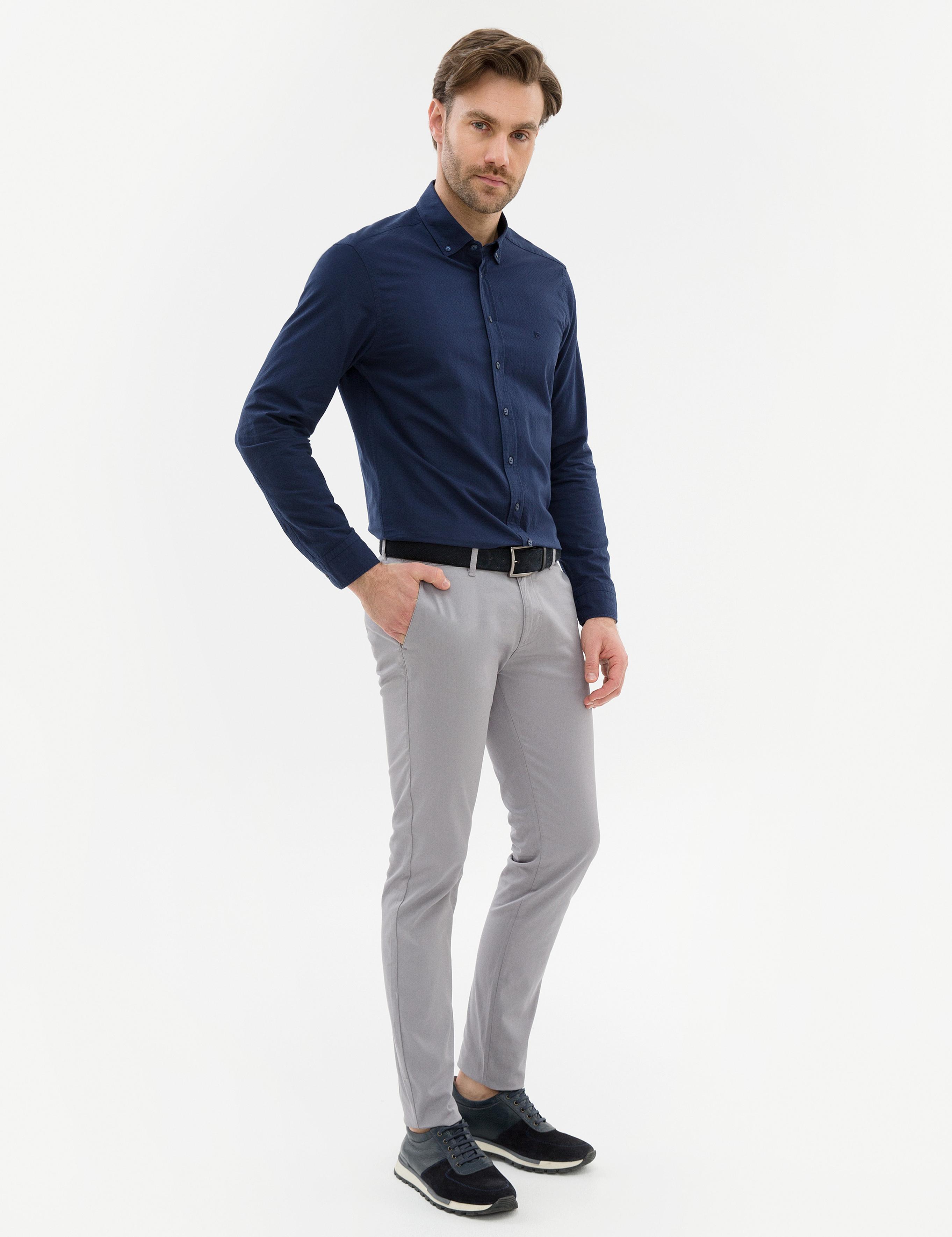 Gri Slim Fit Chino Pantolon
