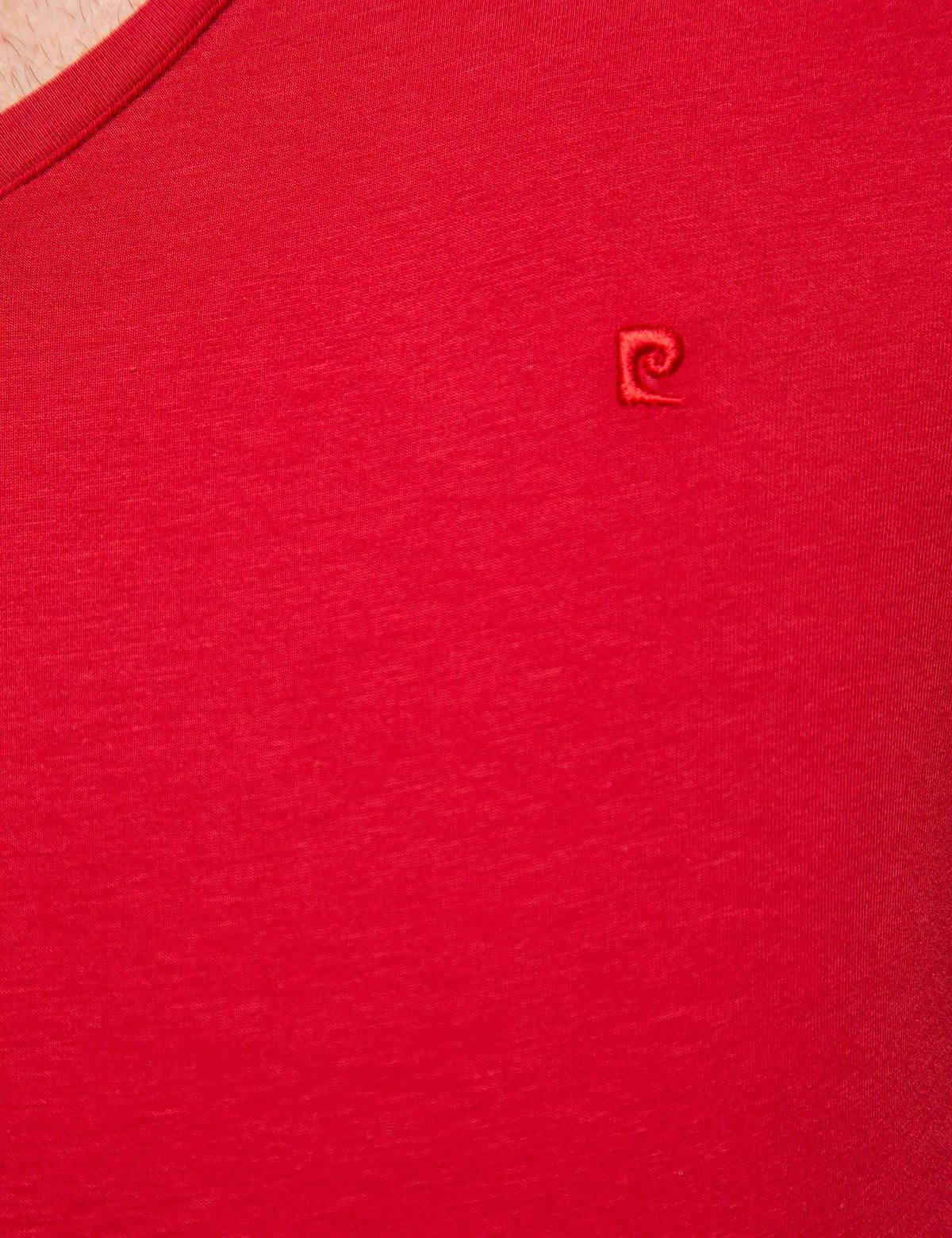 Kırmızı Slim Fit V Yaka T-Shirt - 50168794113