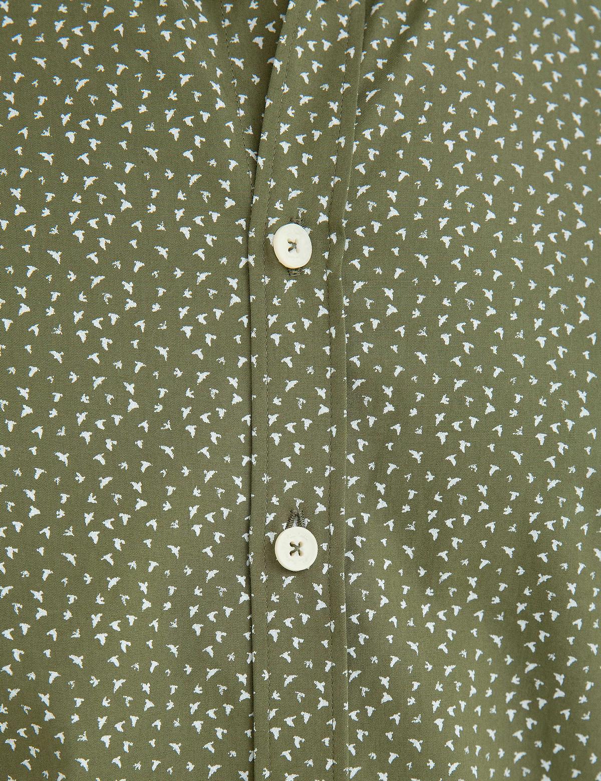 Yeşil Slim Fit Uzun Kollu Gömlek - 50187575010