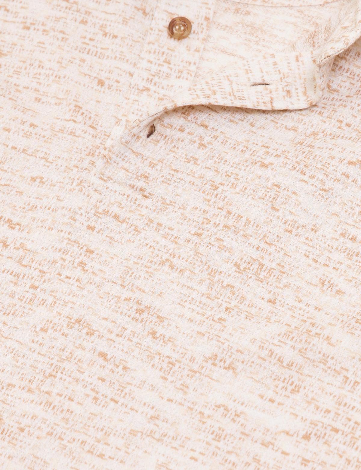 Bej Slim Fit Tişört - 50188606014