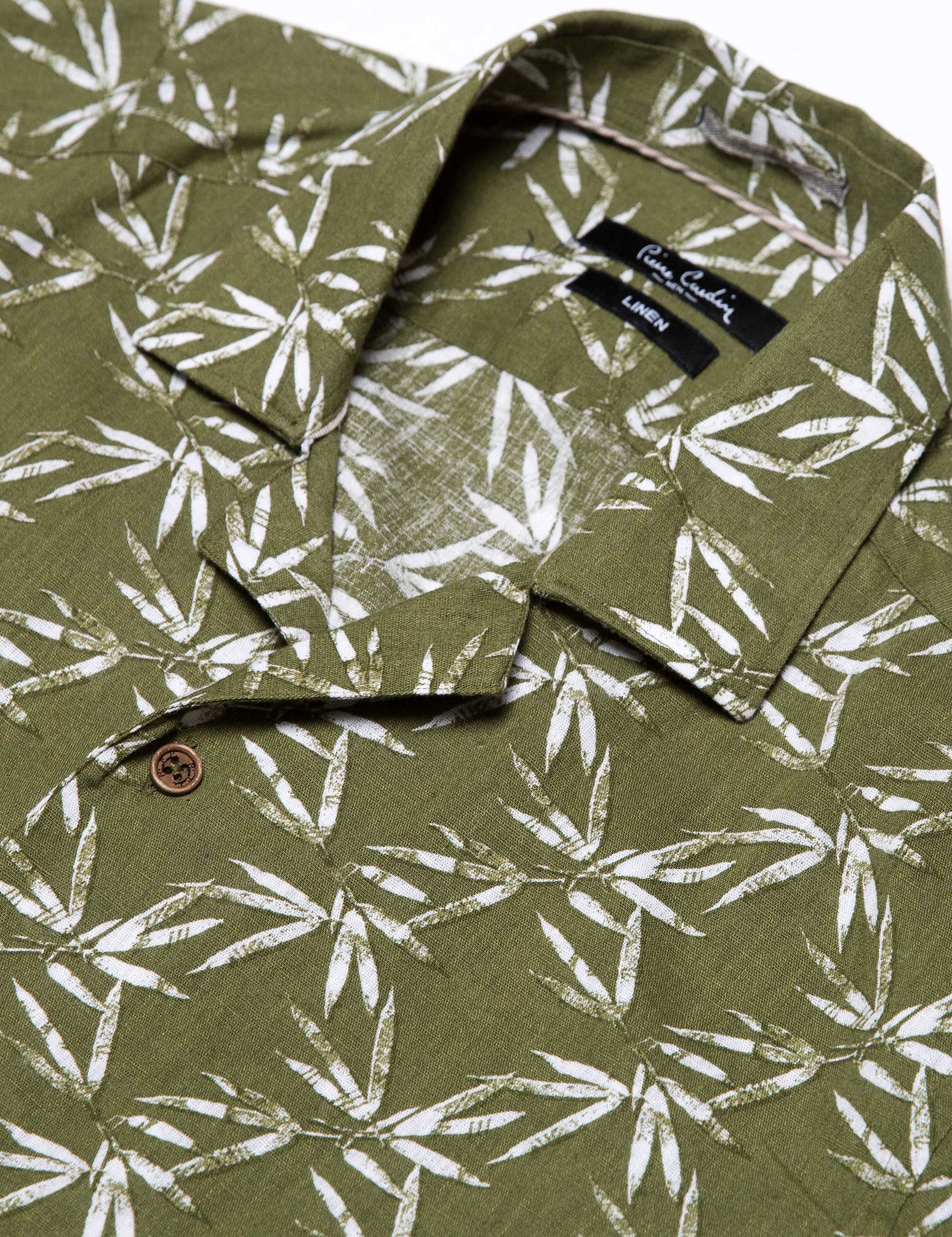 Yeşil Slim Fit Kısa Kollu Gömlek - Image 5