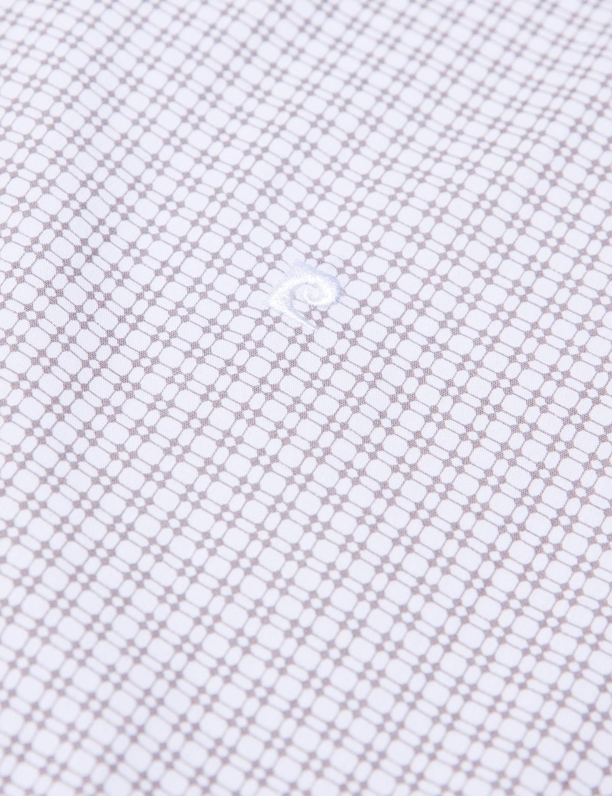 Kahverengi Detaylı Slim Fit Gömlek - 50189439002