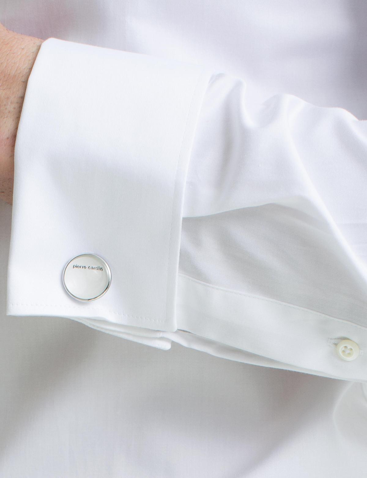 Beyaz Slim Fit Smokin Gömlek - 50189525010