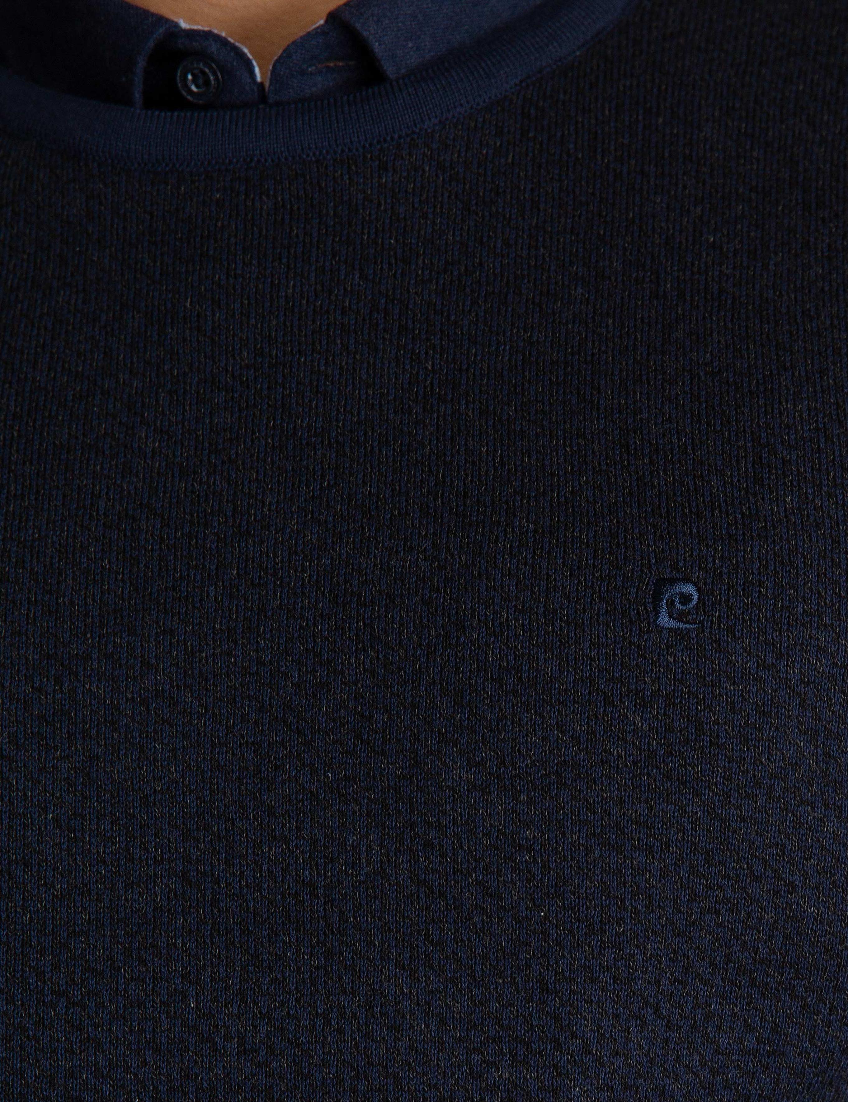 Lacivert Slim Fit Triko Kazak