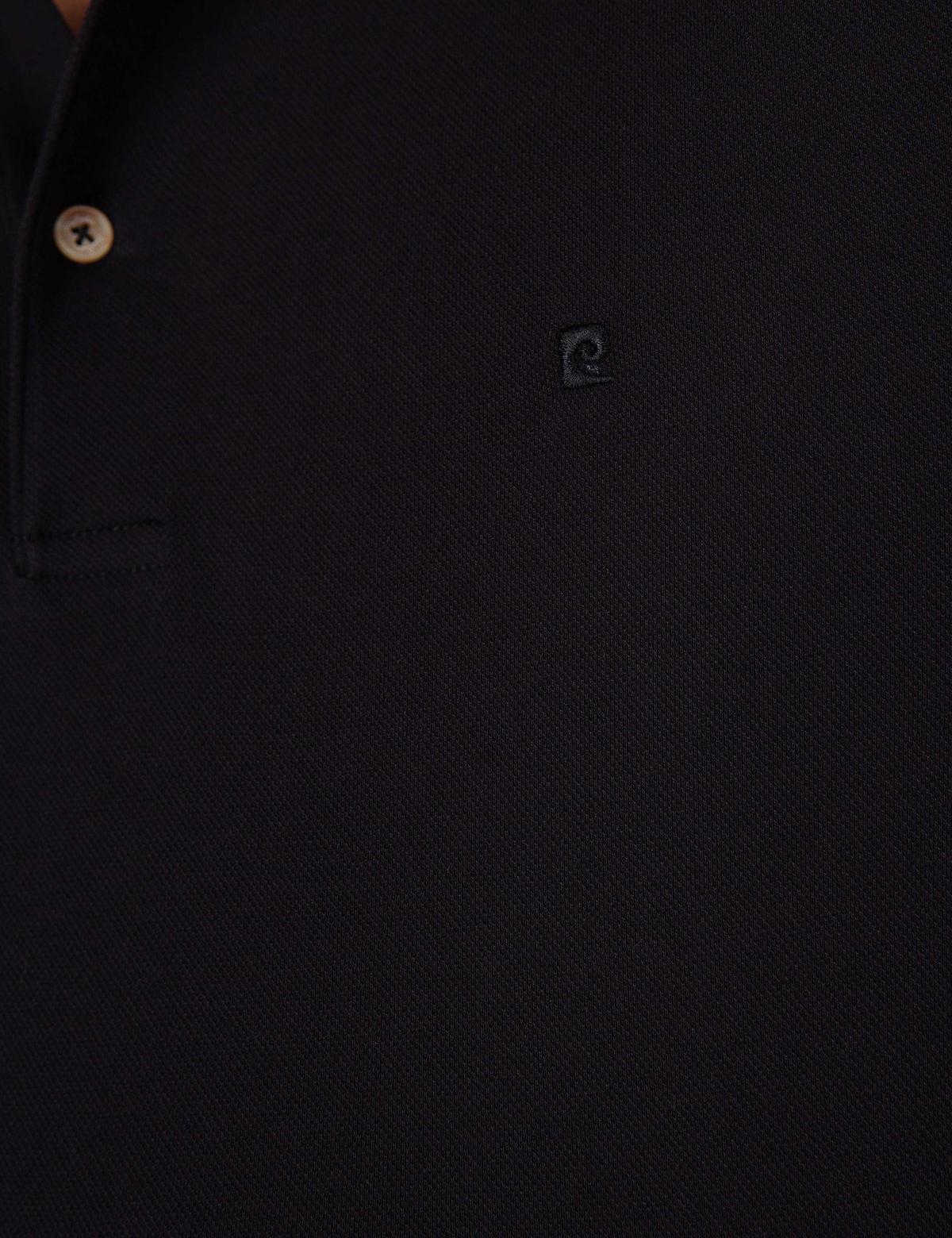 Siyah Slim Fit Basic Polo Yaka T-Shirt - 50199595046