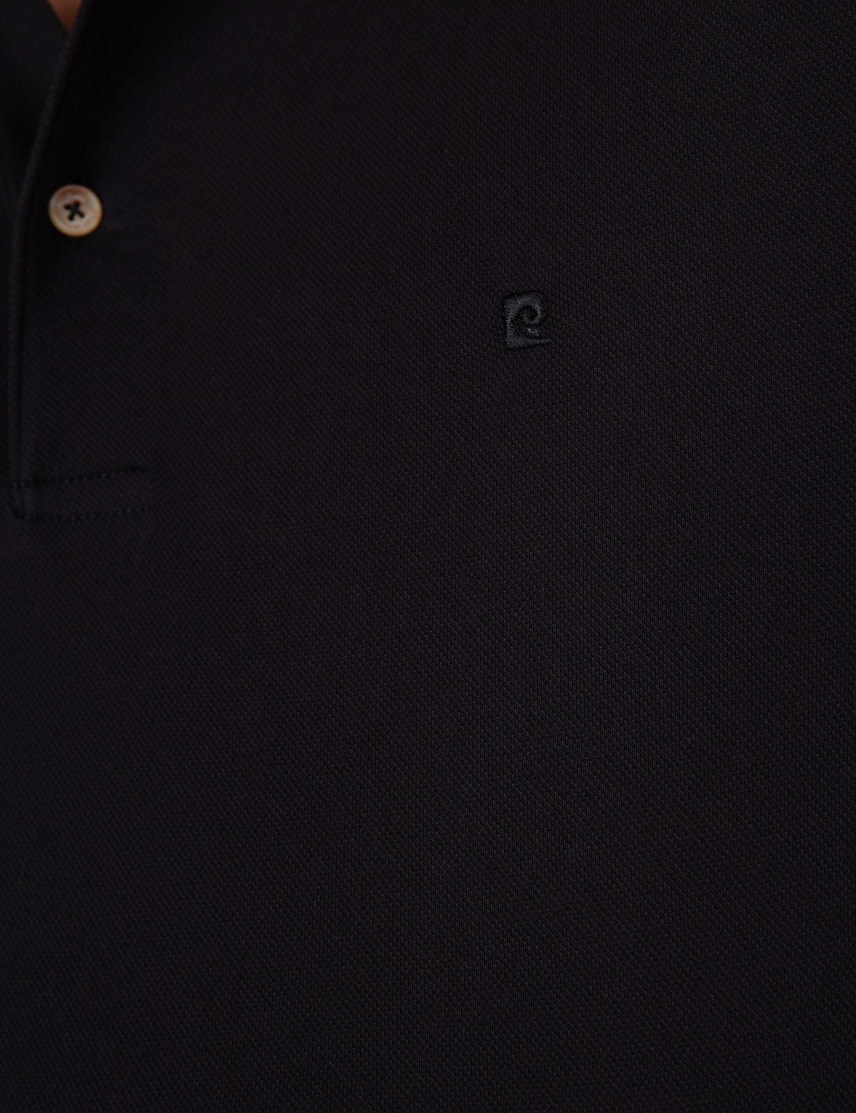 Siyah Slim Fit Basic Polo Yaka T-Shirt