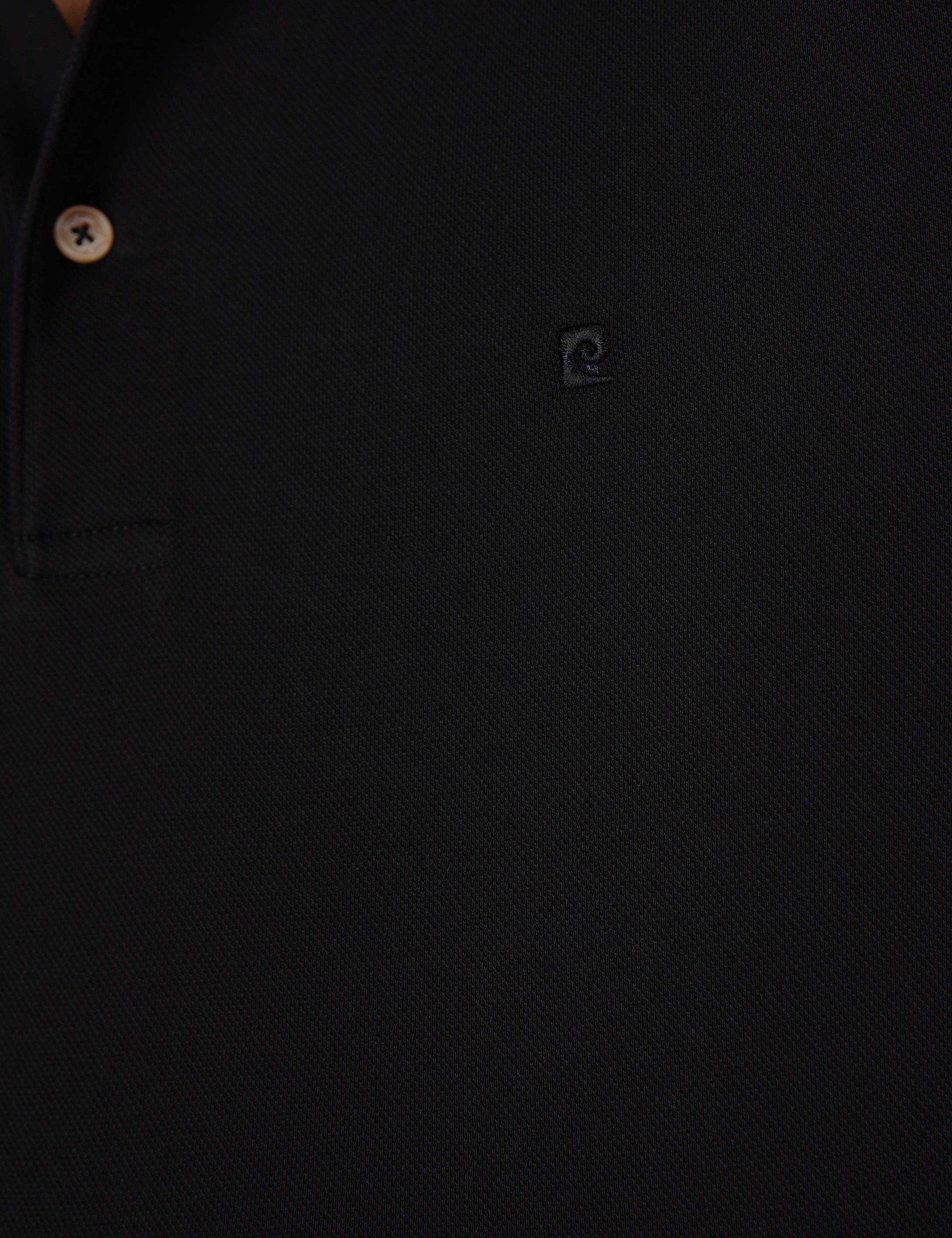 Siyah Slim Fit Basic Polo Yaka T-Shirt - Image 5