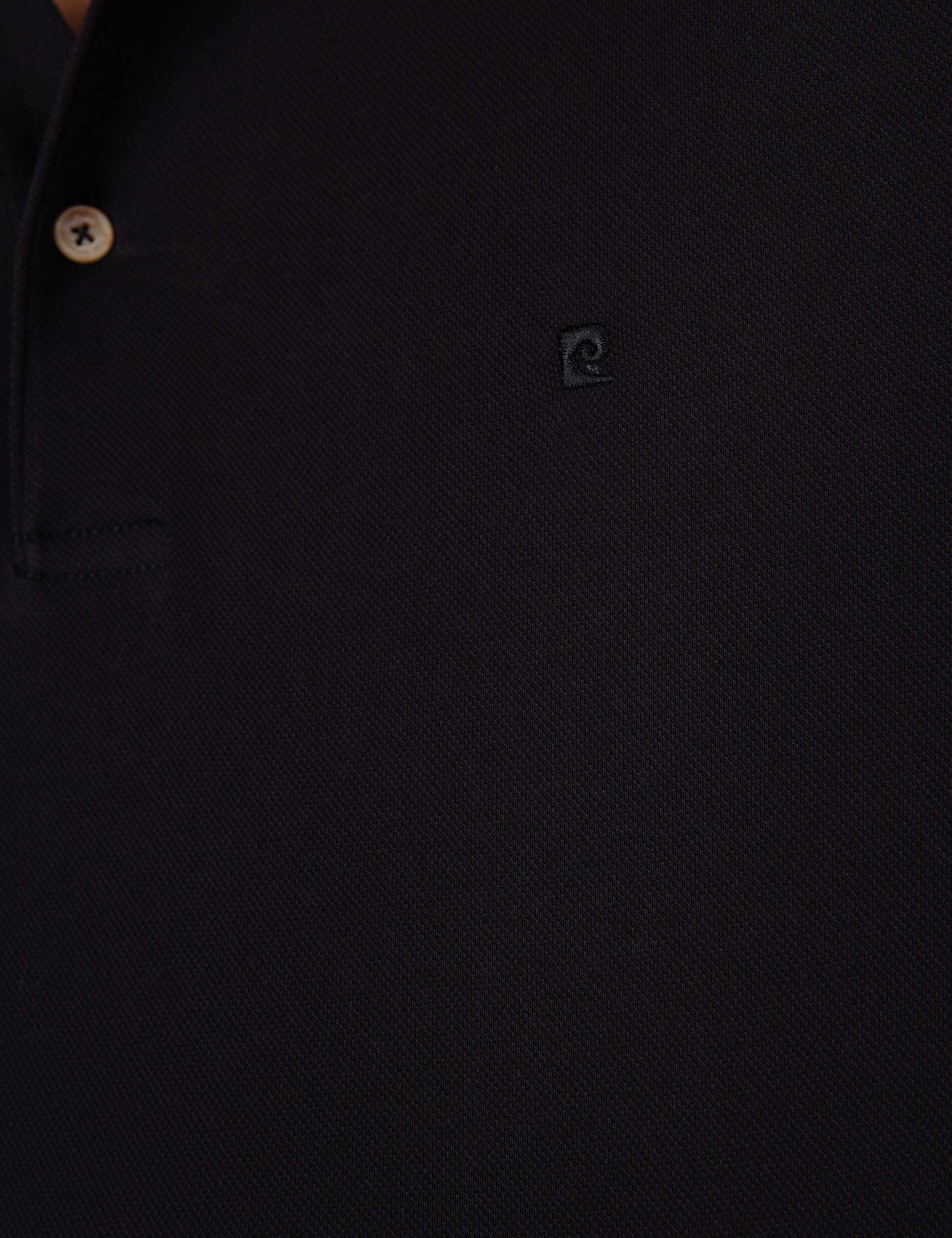 Siyah Slim Fit Basic Polo Yaka T-Shirt