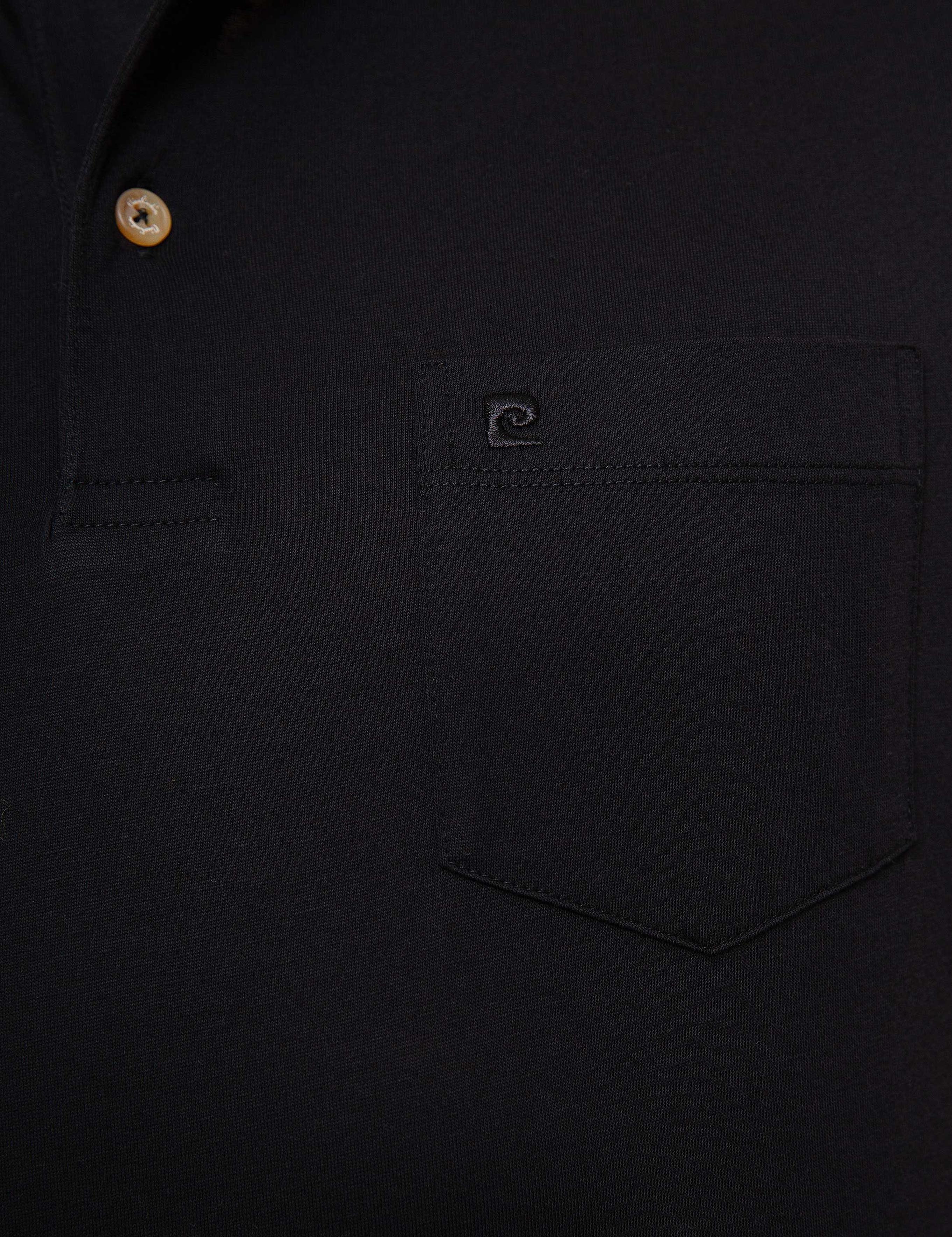 Siyah Regular Fit Basic Polo Yaka T-Shirt