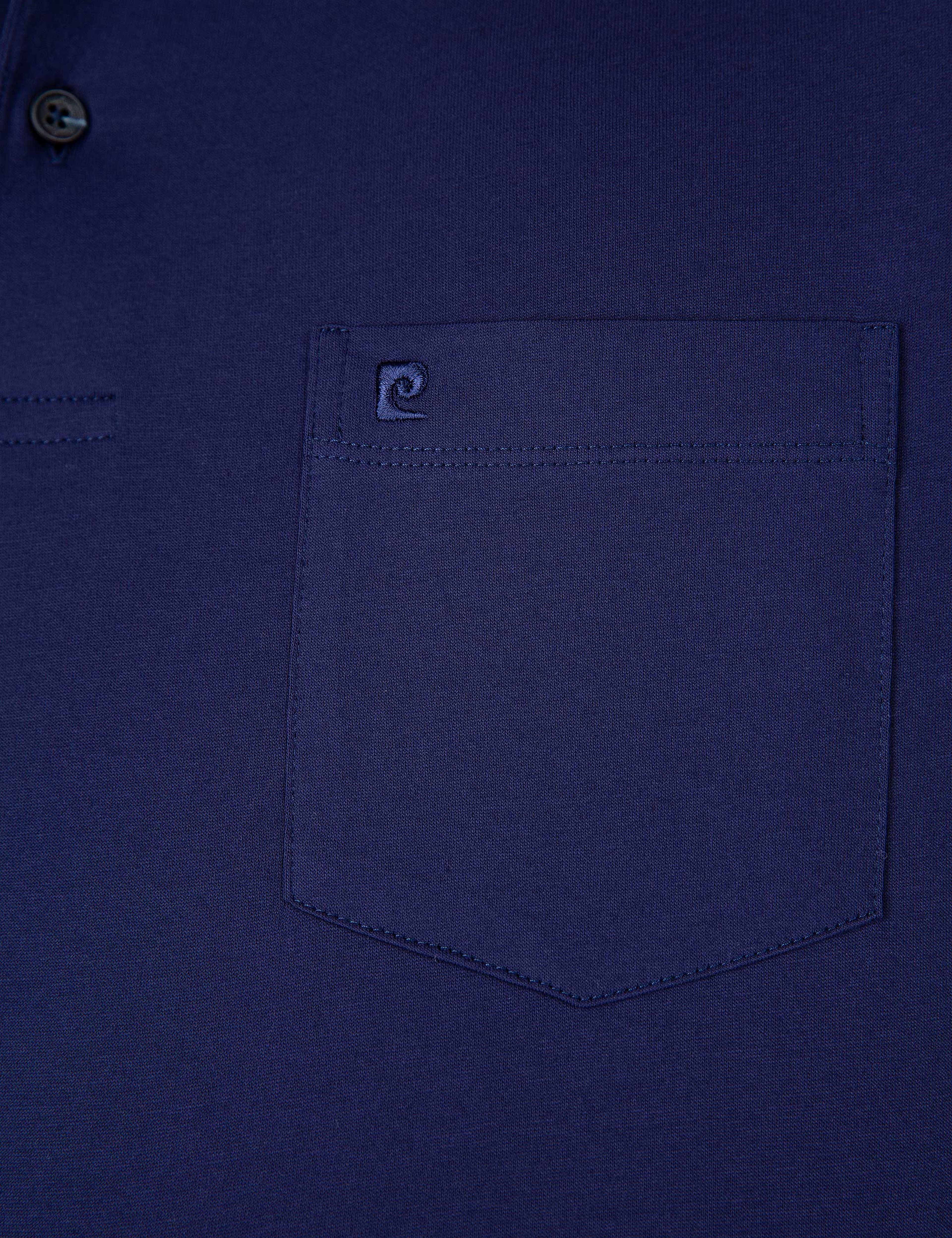 Lacivert Regular Fit Polo Yaka Basic T-Shirt - Image 5