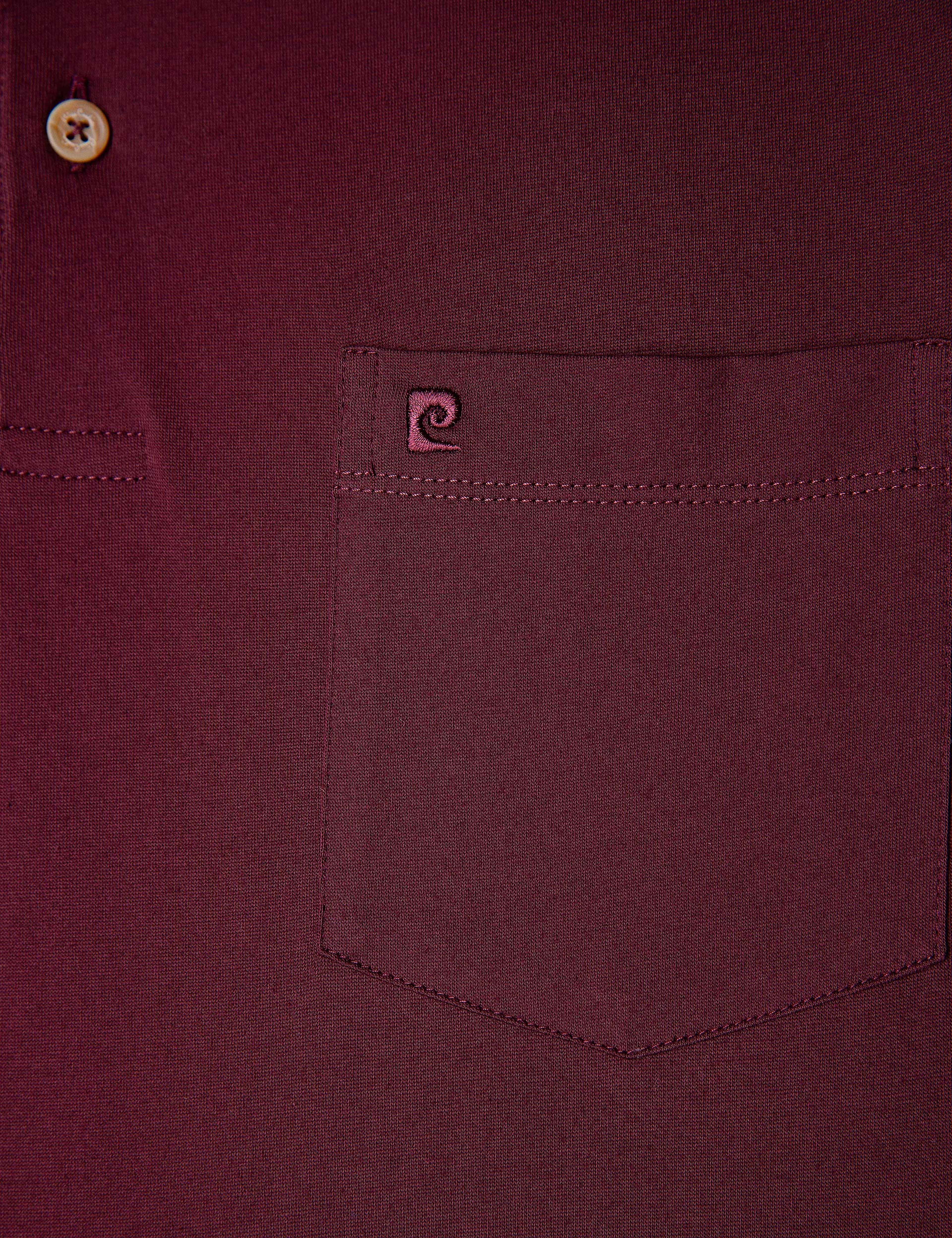 Bordo Regular Fit Polo Yaka Merserize Tişört - Image 5