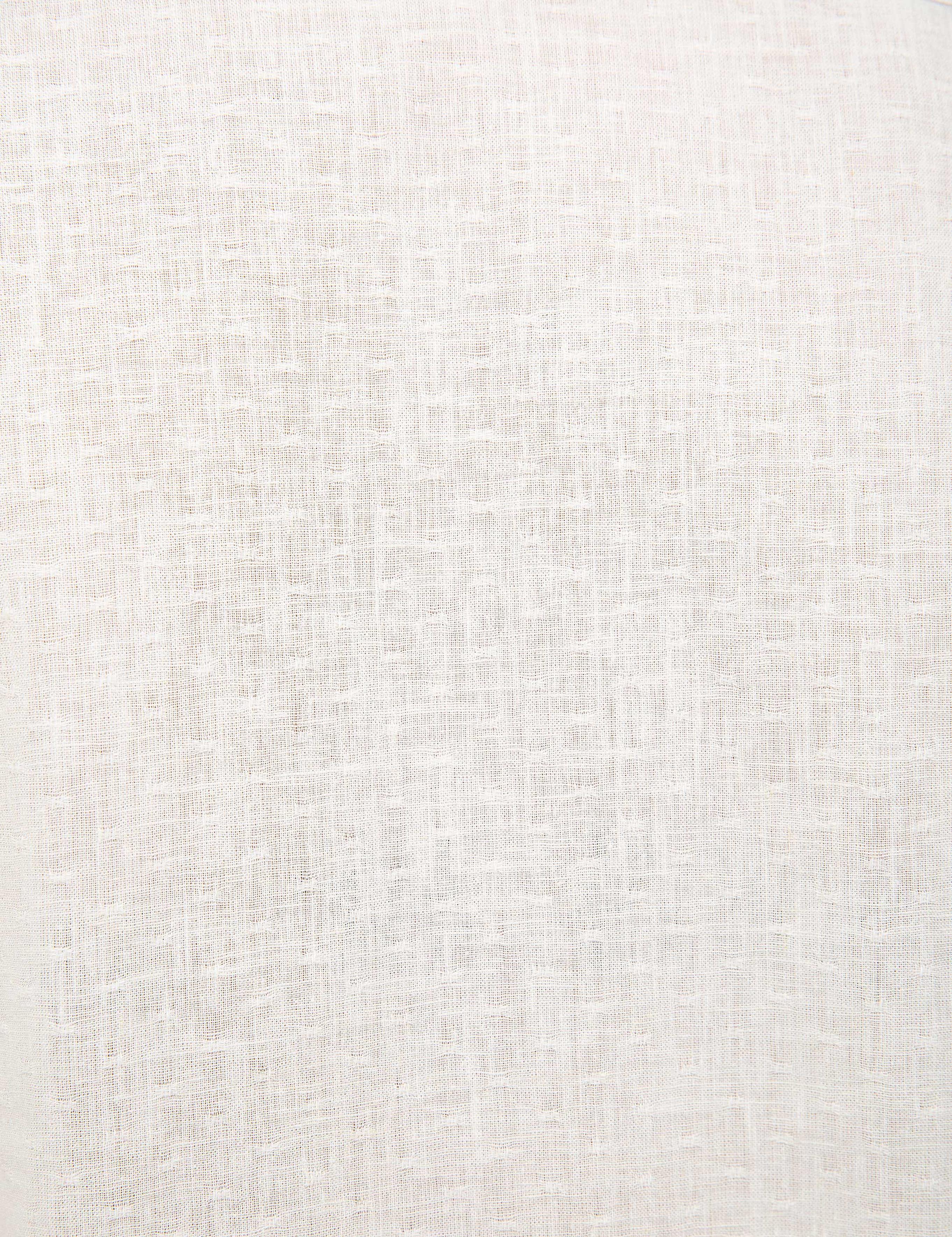 Beyaz Regular Fit Keten Karışımlı Gömlek