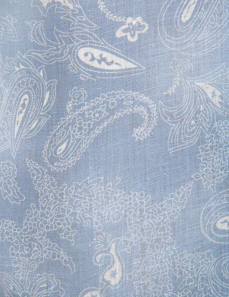 Açık Mavi Slim Fit Keten Gömlek - 50200603023