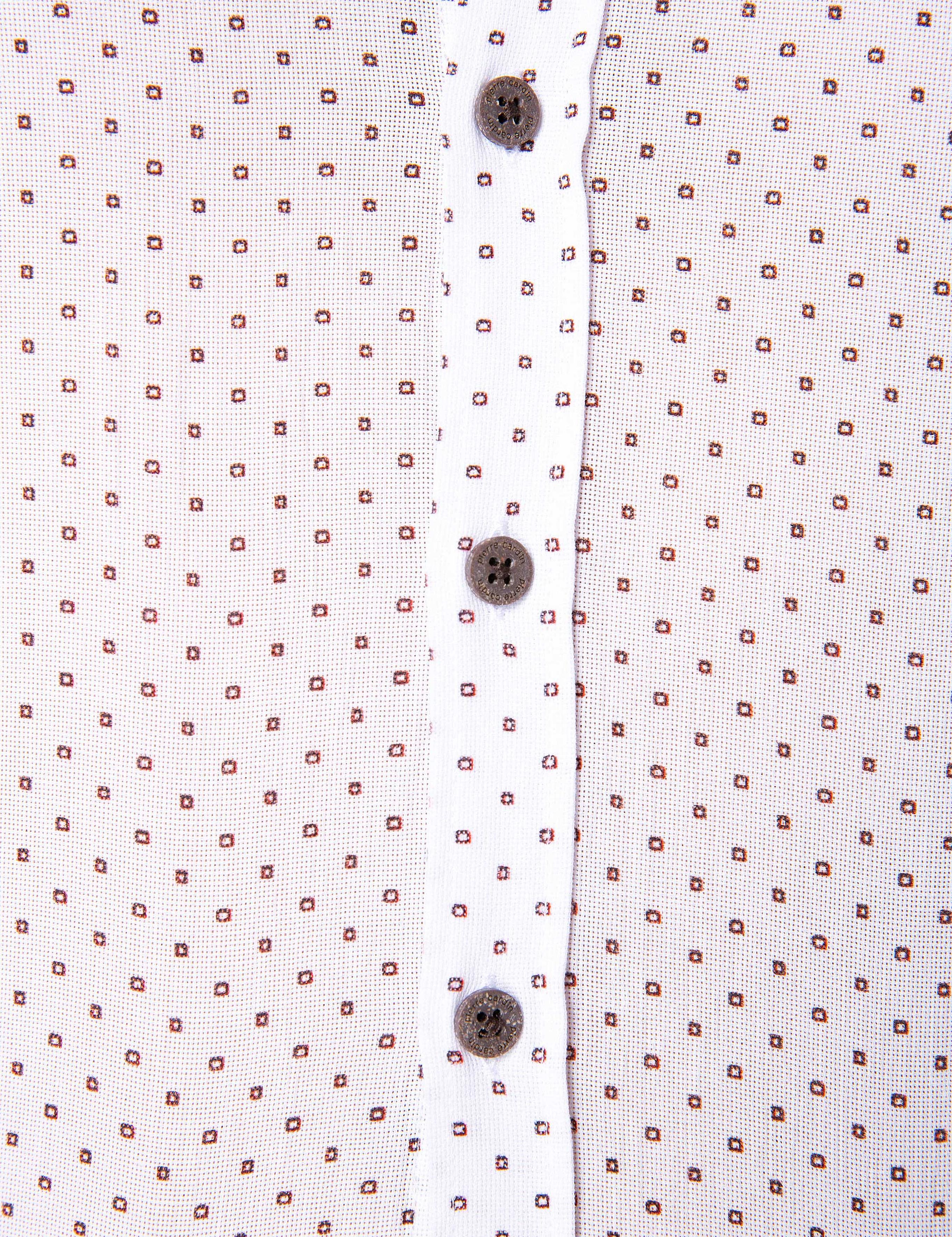 Kahverengi Detaylı Beyaz Slim Fit Gömlek