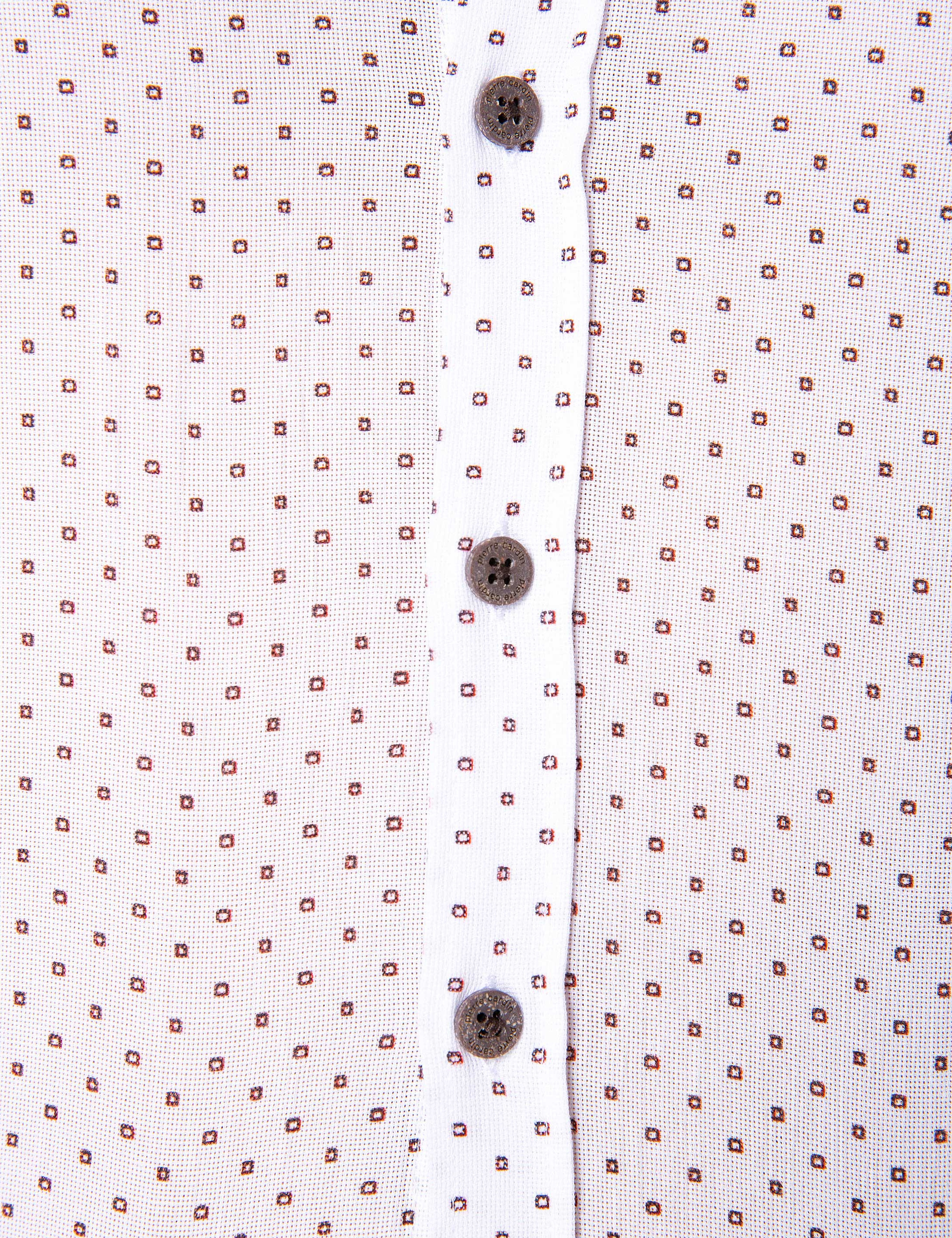 Kahverengi Detaylı Beyaz Slim Fit Gömlek - Image 5