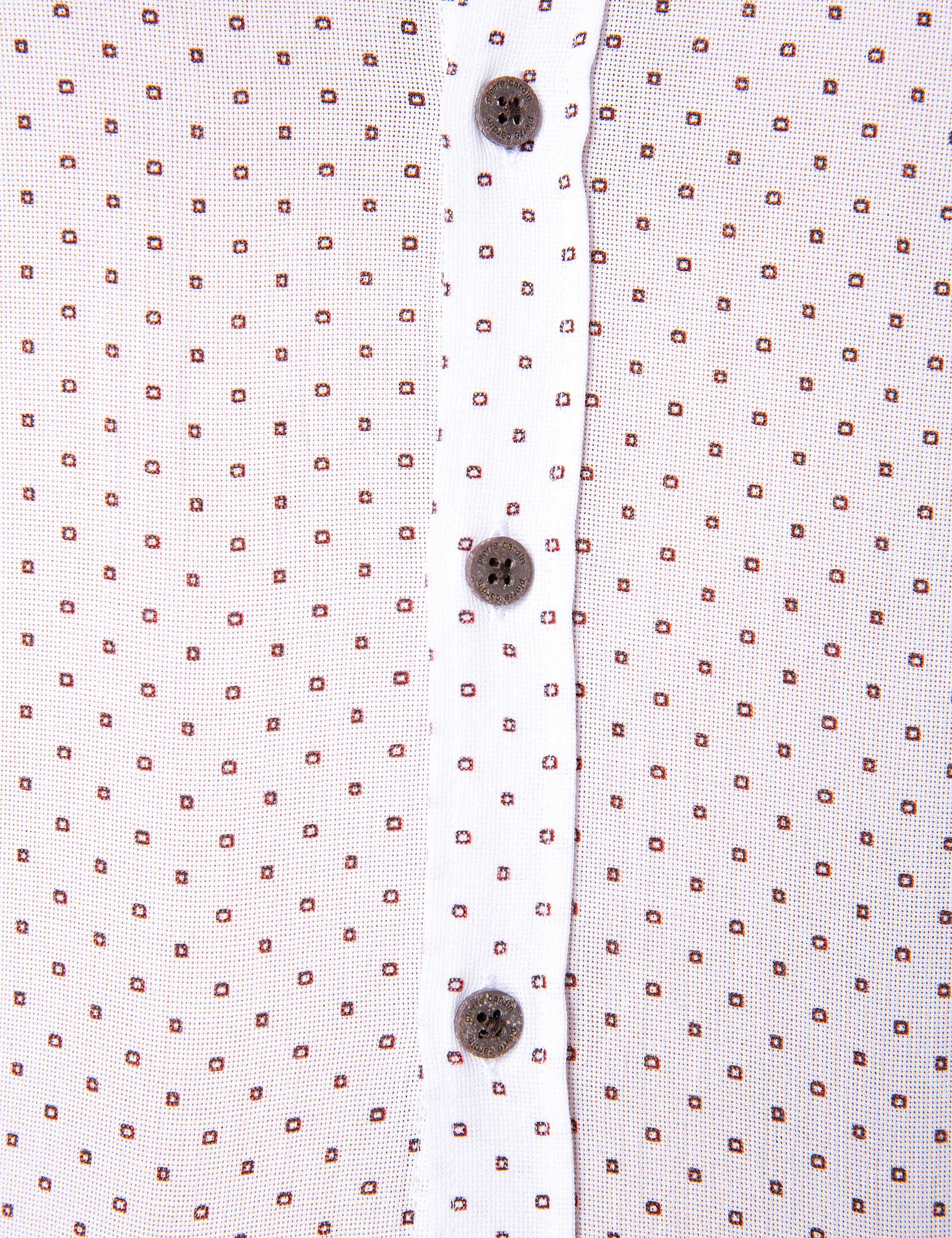 Kahverengi Detaylı Beyaz Slim Fit Gömlek