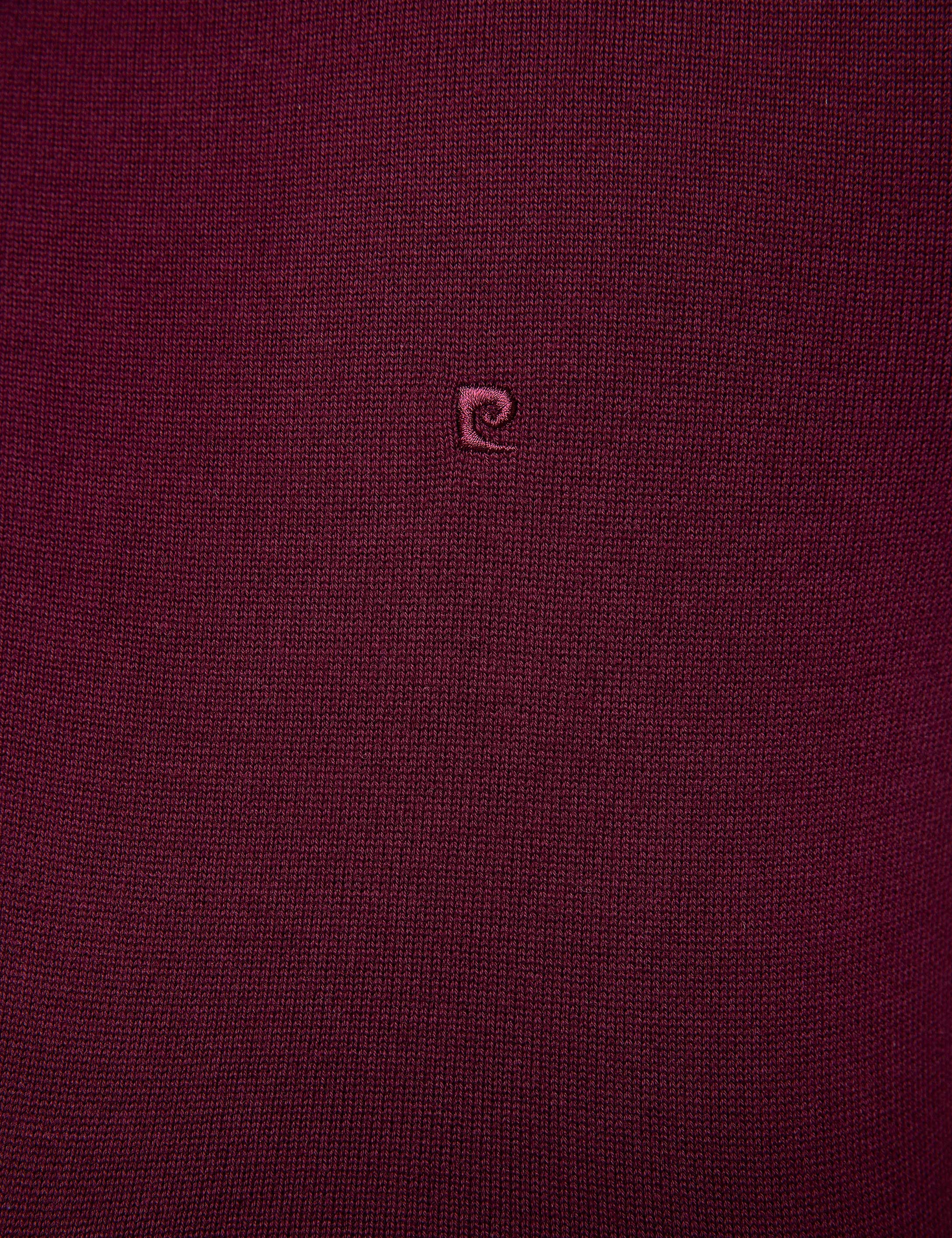 Bordo Slim Fit Bisiklet Yaka Basic Triko Kazak - Image 5