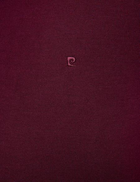 Bordo Slim Fit Bisiklet Yaka Basic Triko Kazak - 50205304025