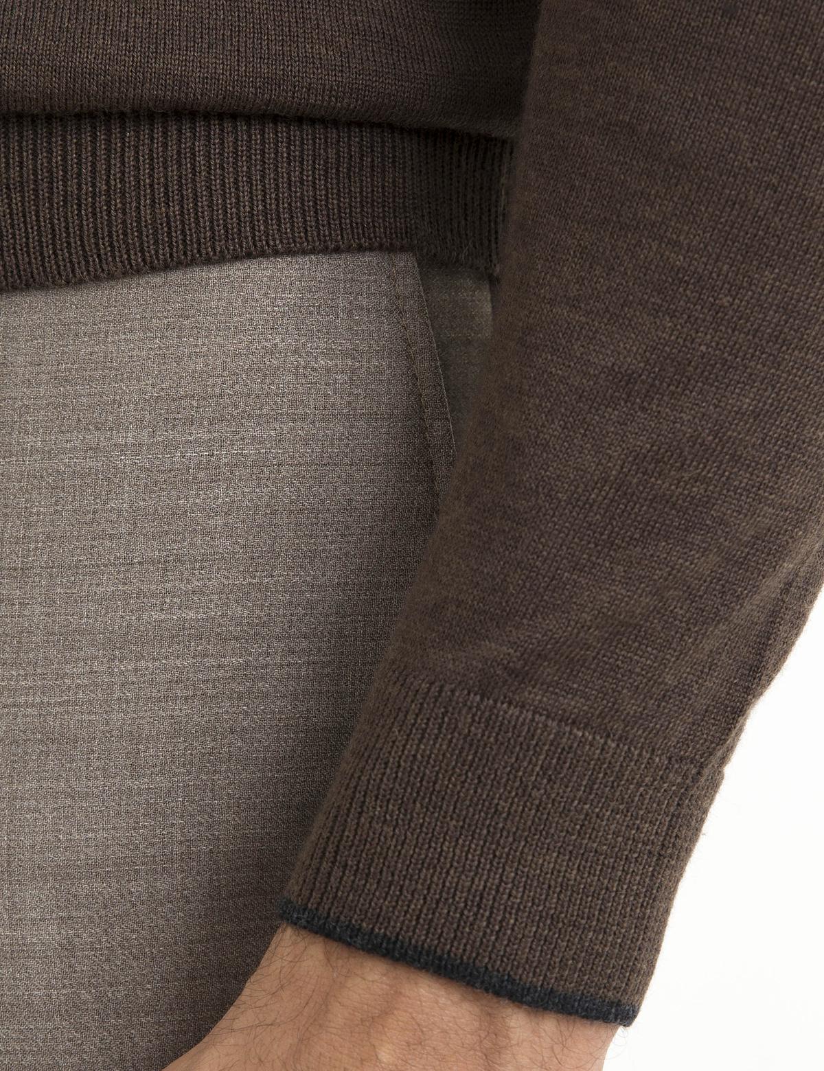 Kahverengi Triko Kazak - 50193440031