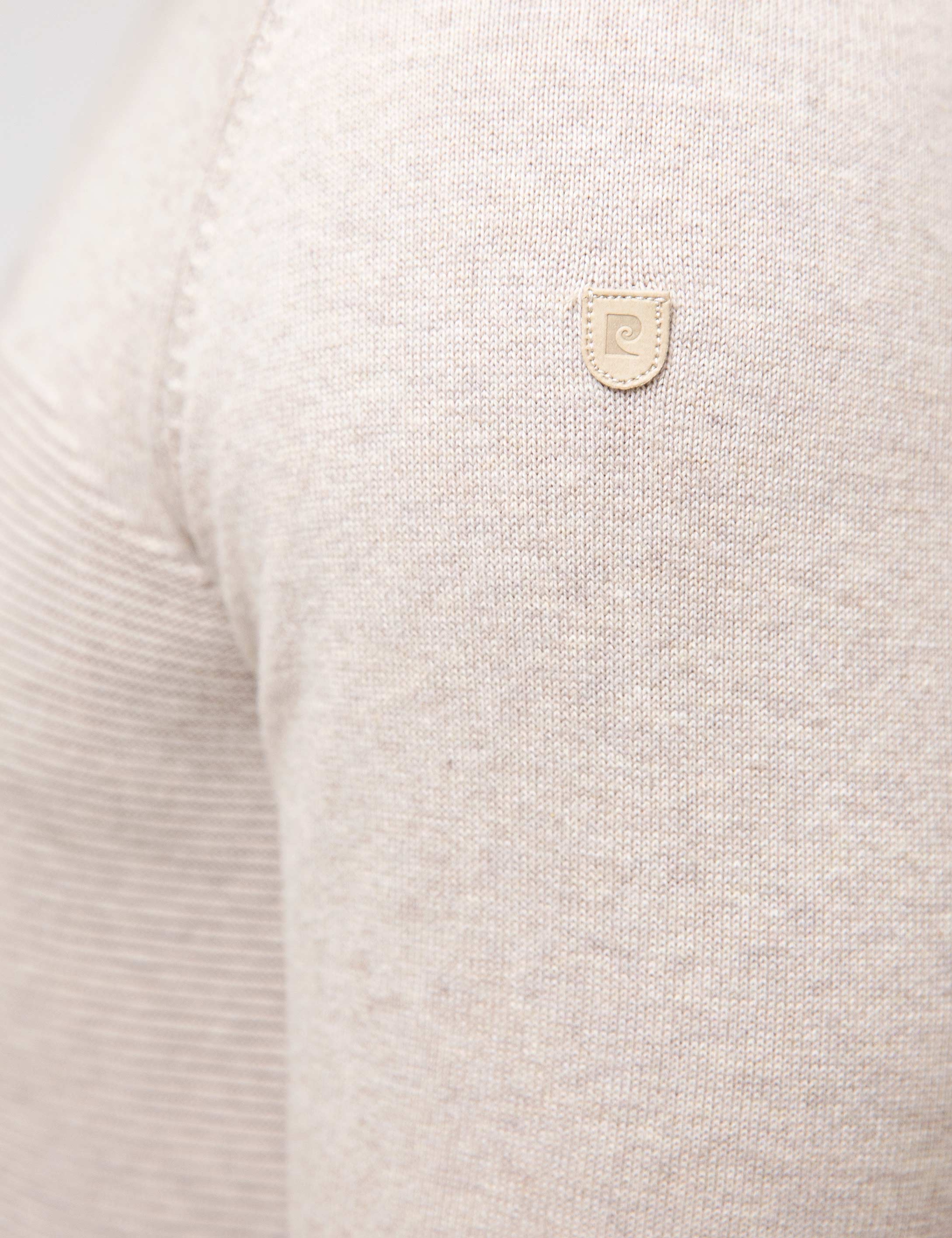 Bej Slim Fit Triko Kazak