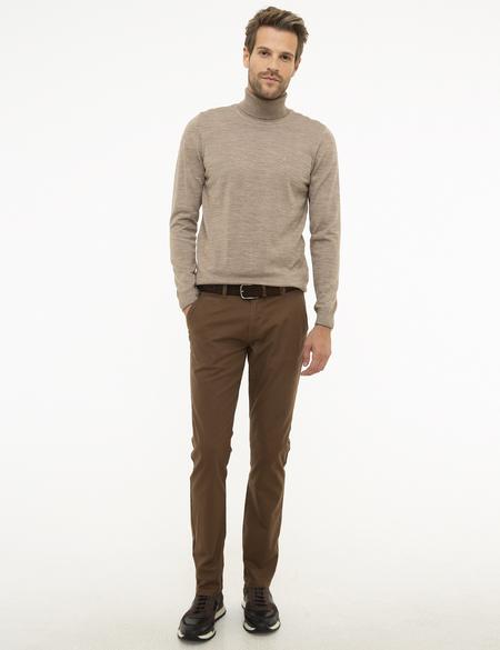 Taş Slim Fit Tam Balıkçı Yaka Yün Karışımlı Basic Triko Kazak - 50206771086