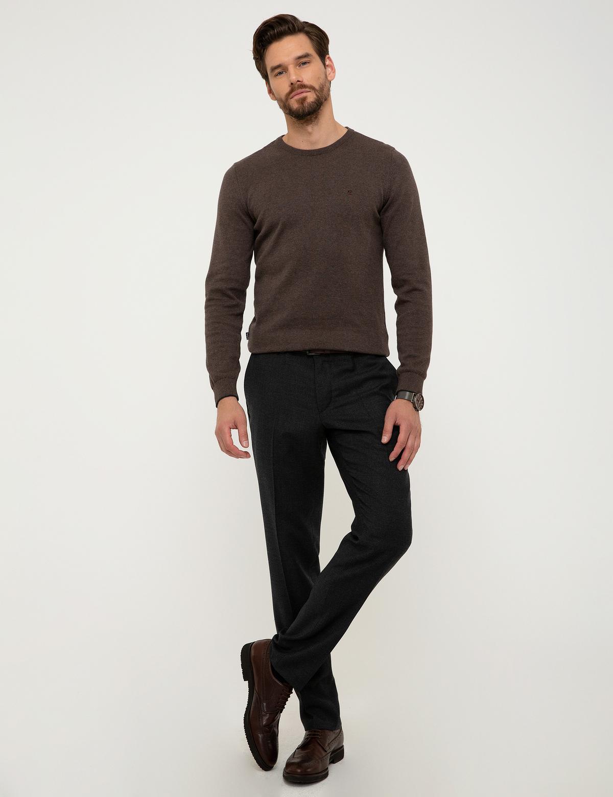 Açık Kahverengi Slim Fit Basic Kazak - 50207445228