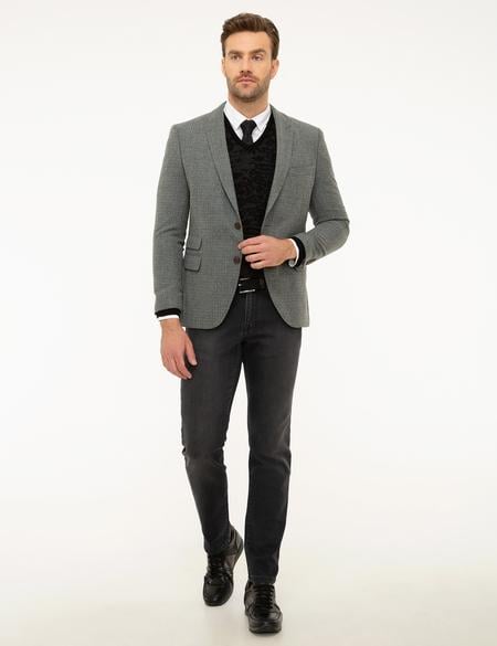 Gri Ekstra Slim Fit Ceket - 50208602005