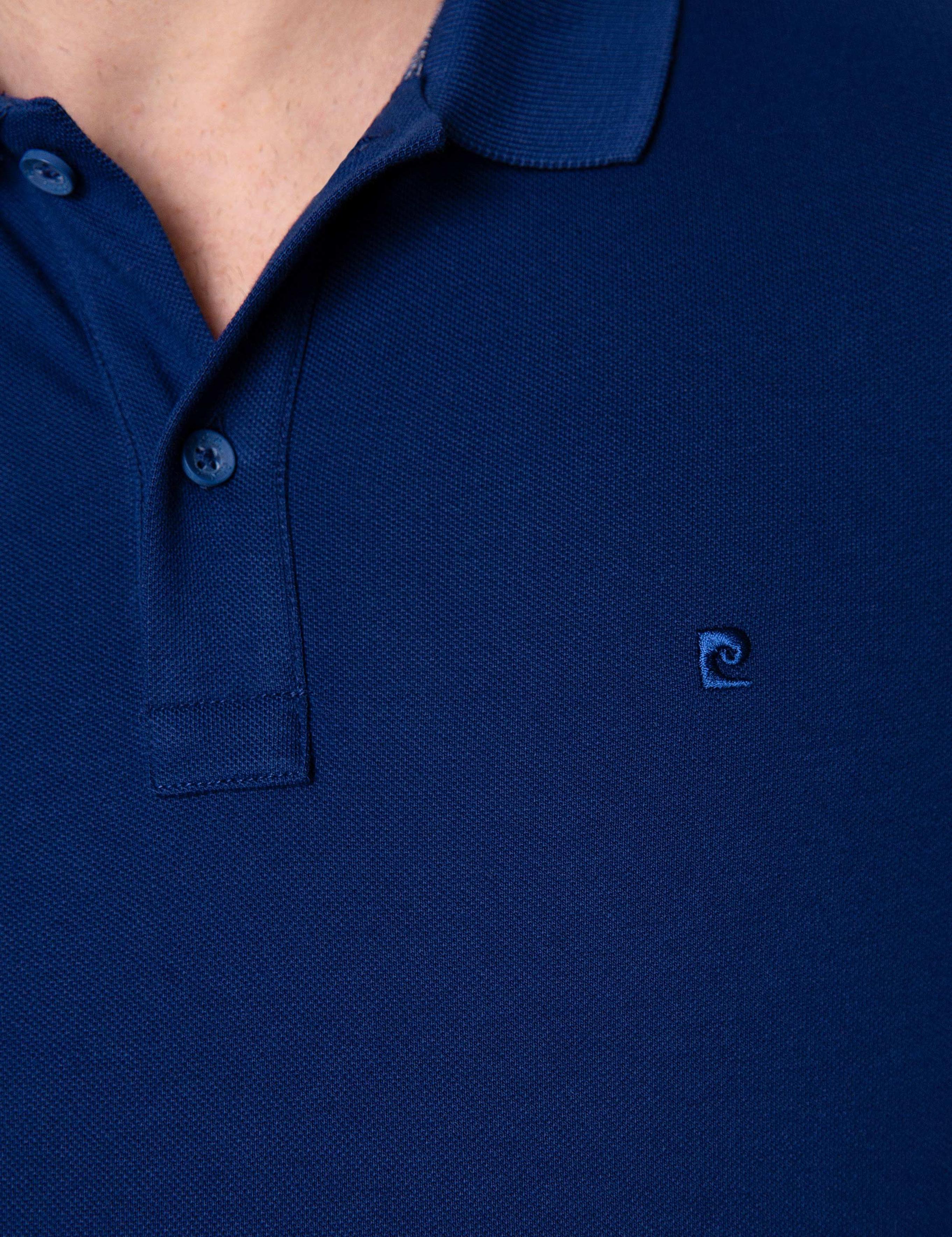 Lacivert Slim Fit Polo Yaka Basic T-Shirt