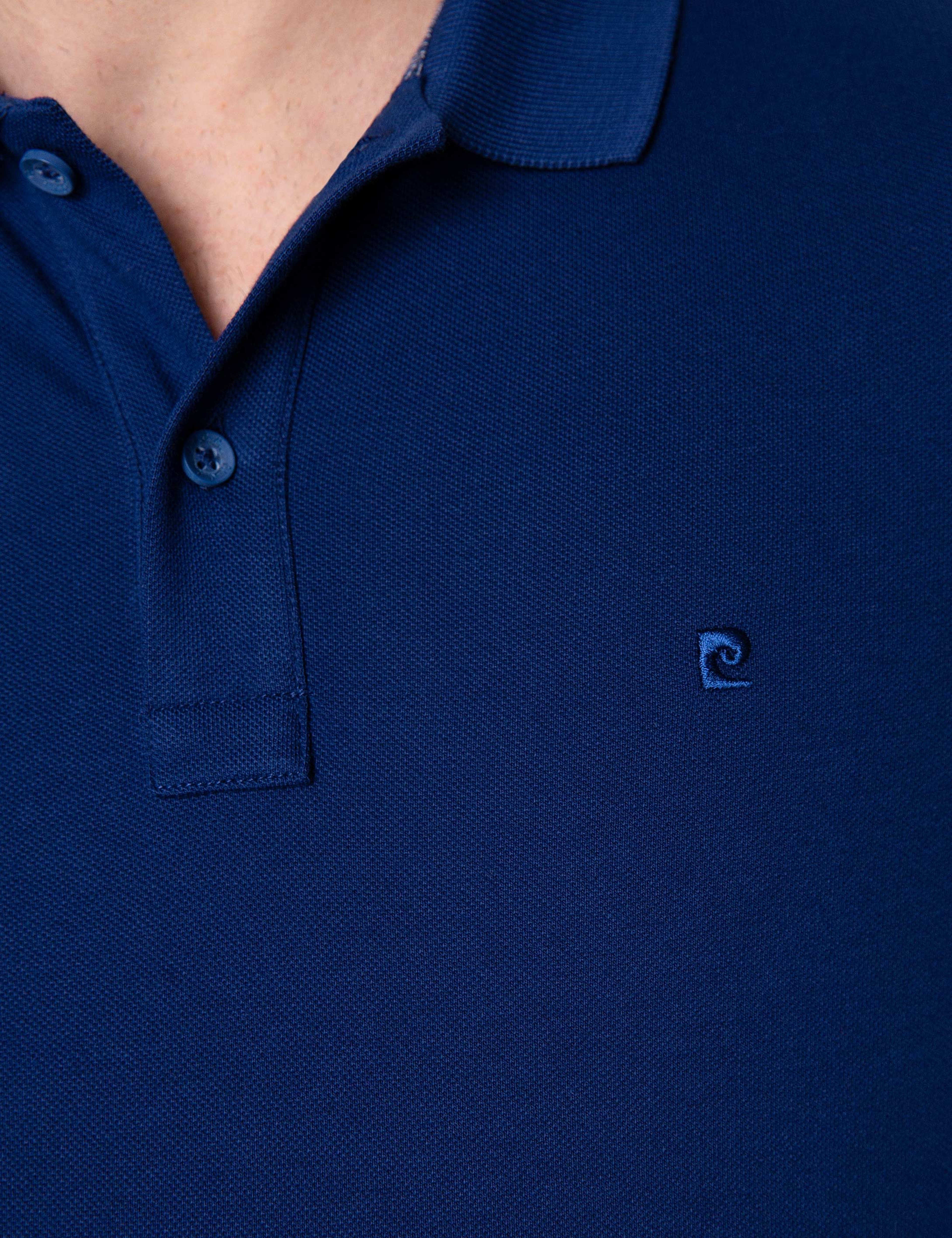 Lacivert Slim Fit Polo Yaka Basic T-Shirt - Image 5