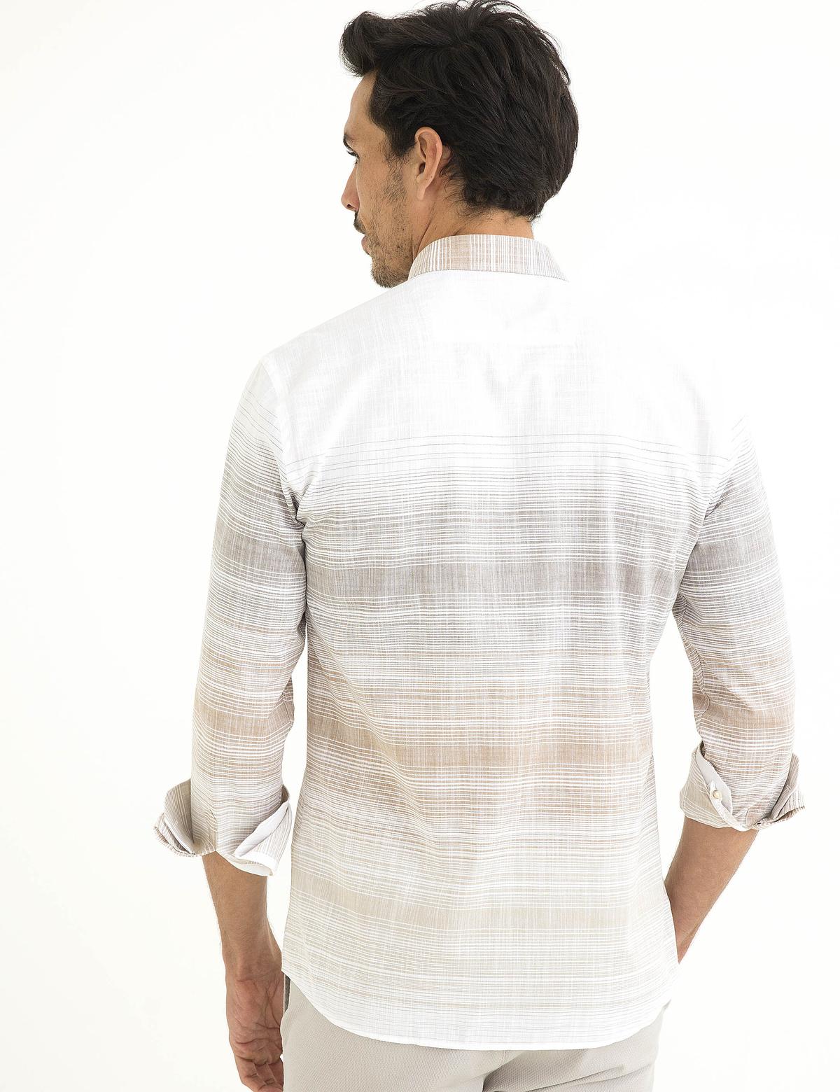 Turuncu Detaylı Slim Fit Gömlek - 50188490033