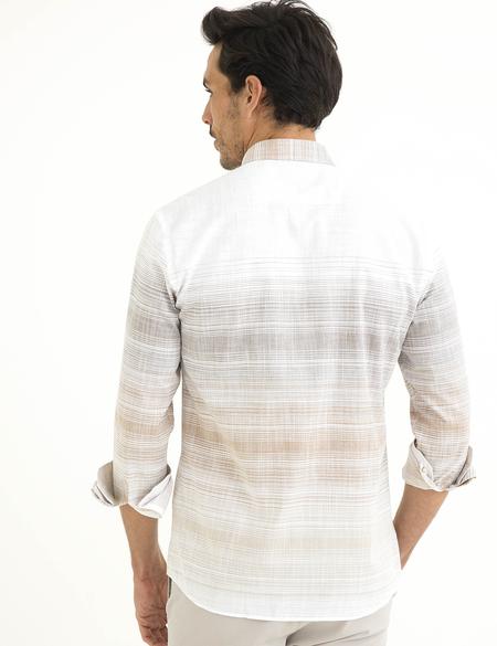 Turuncu Detaylı Slim Fit Gömlek - 50188490033