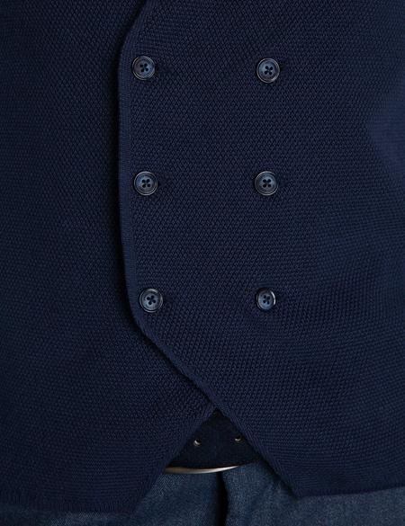 Lacivert Slim Fit Triko Yelek - 50197473004