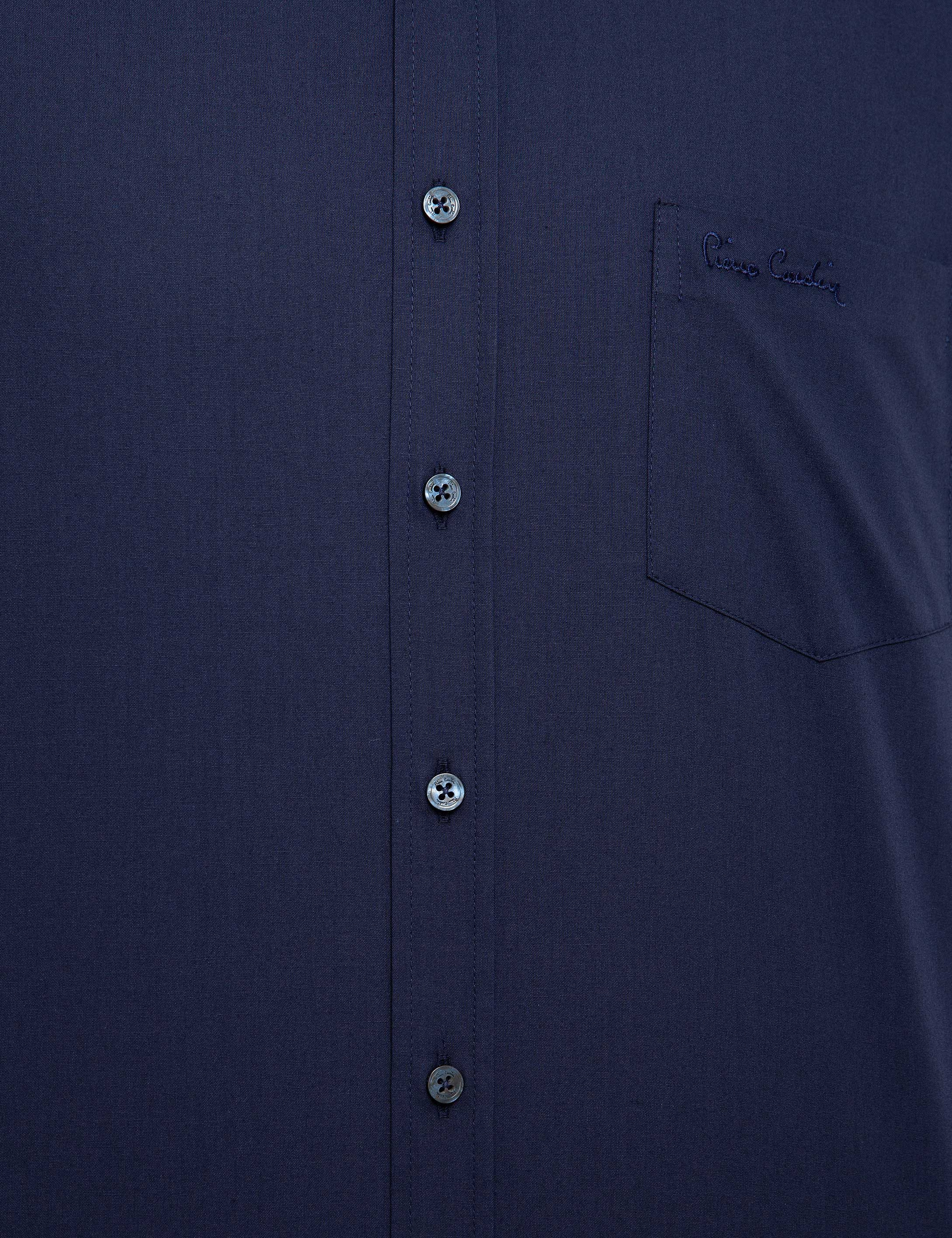 Lacivert Regular Fit Uzun Kollu Basic Gömlek - Image 5