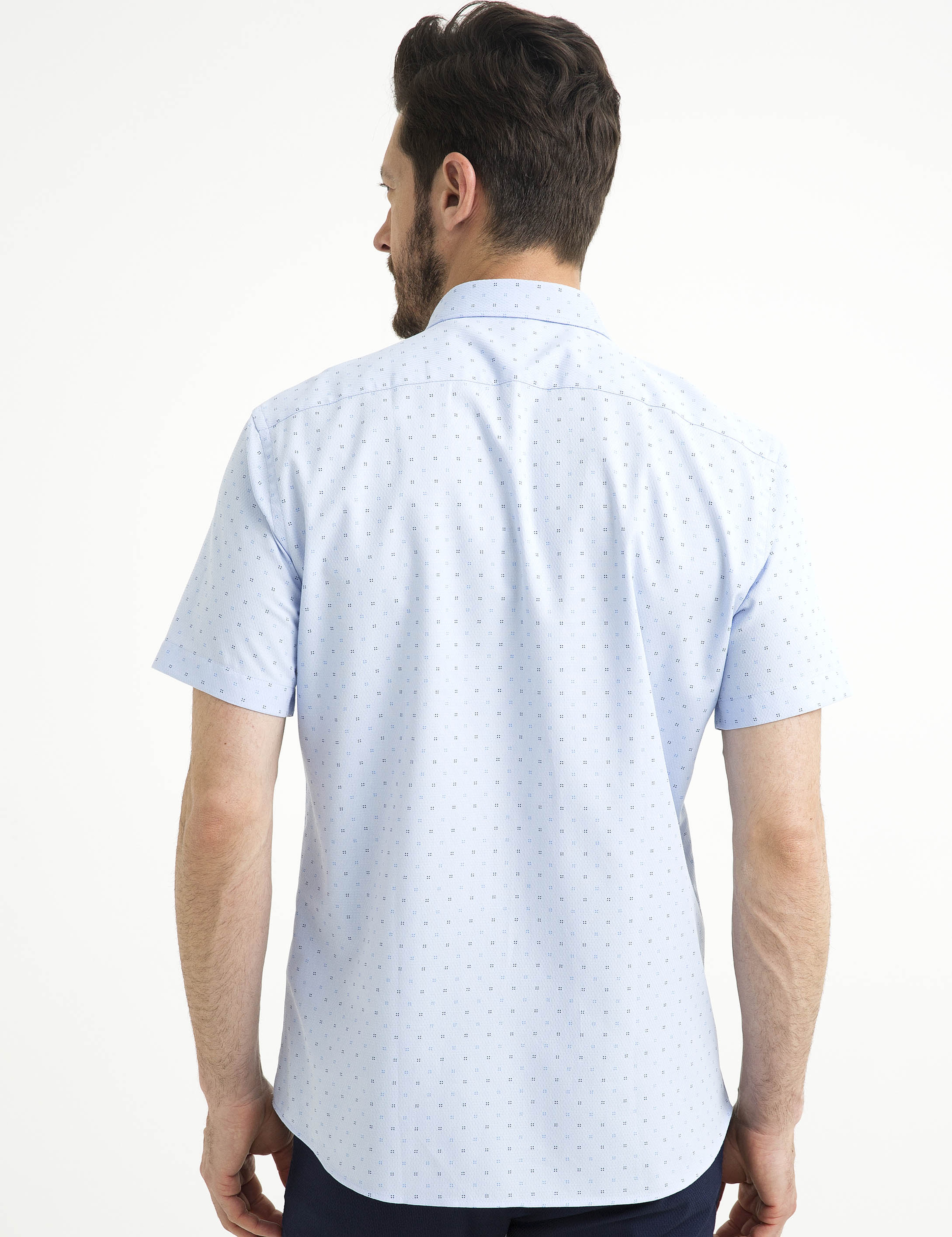 Mavi Regular Fit Kısa Kollu Gömlek - Image 5