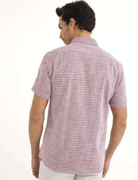 Kırmızı Slim Fit Kısa Kollu Gömlek - 50188499001