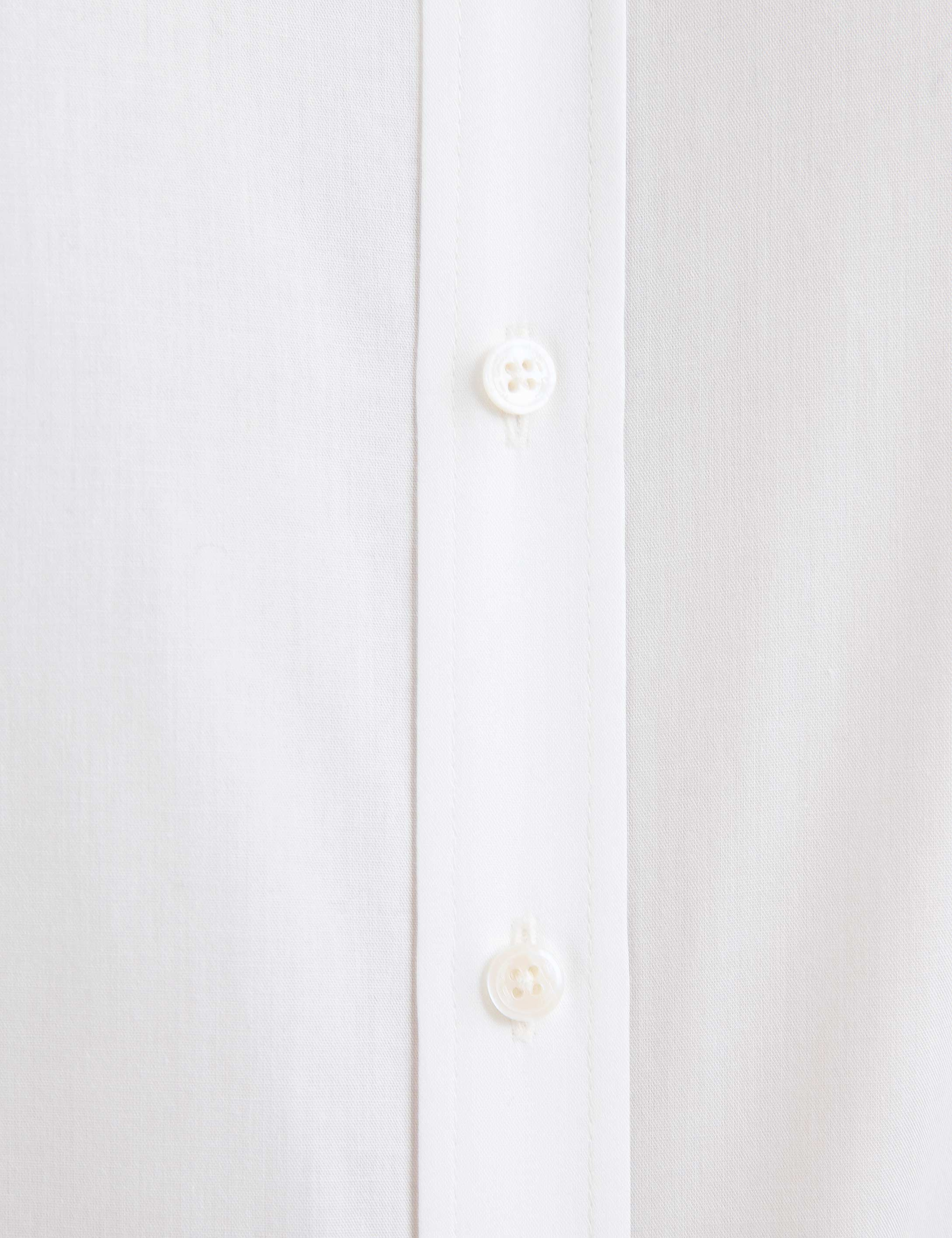 Ekru Slim Fit Basic Gömlek - Image 5