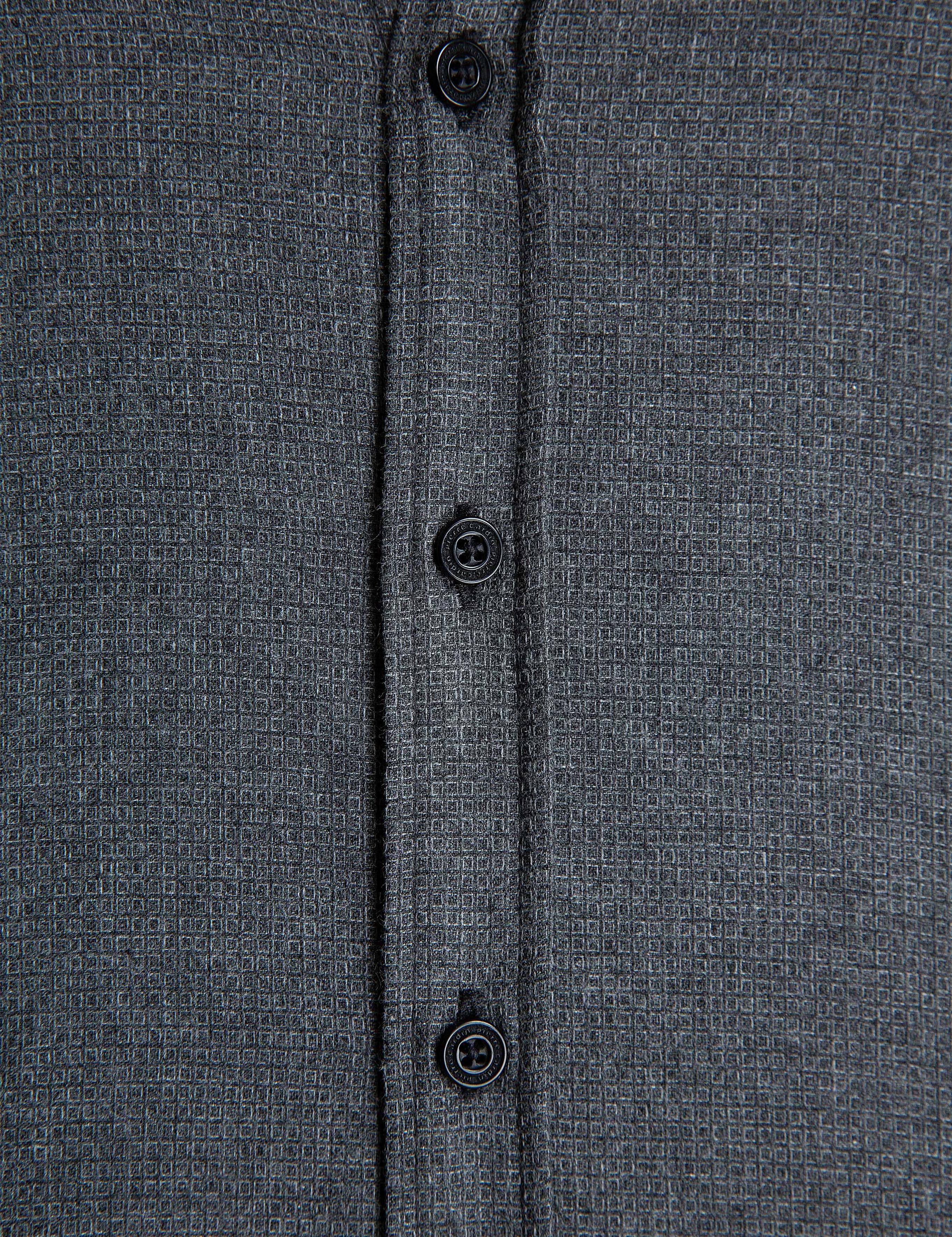 Antrasit Gri Slim Fit Gömlek