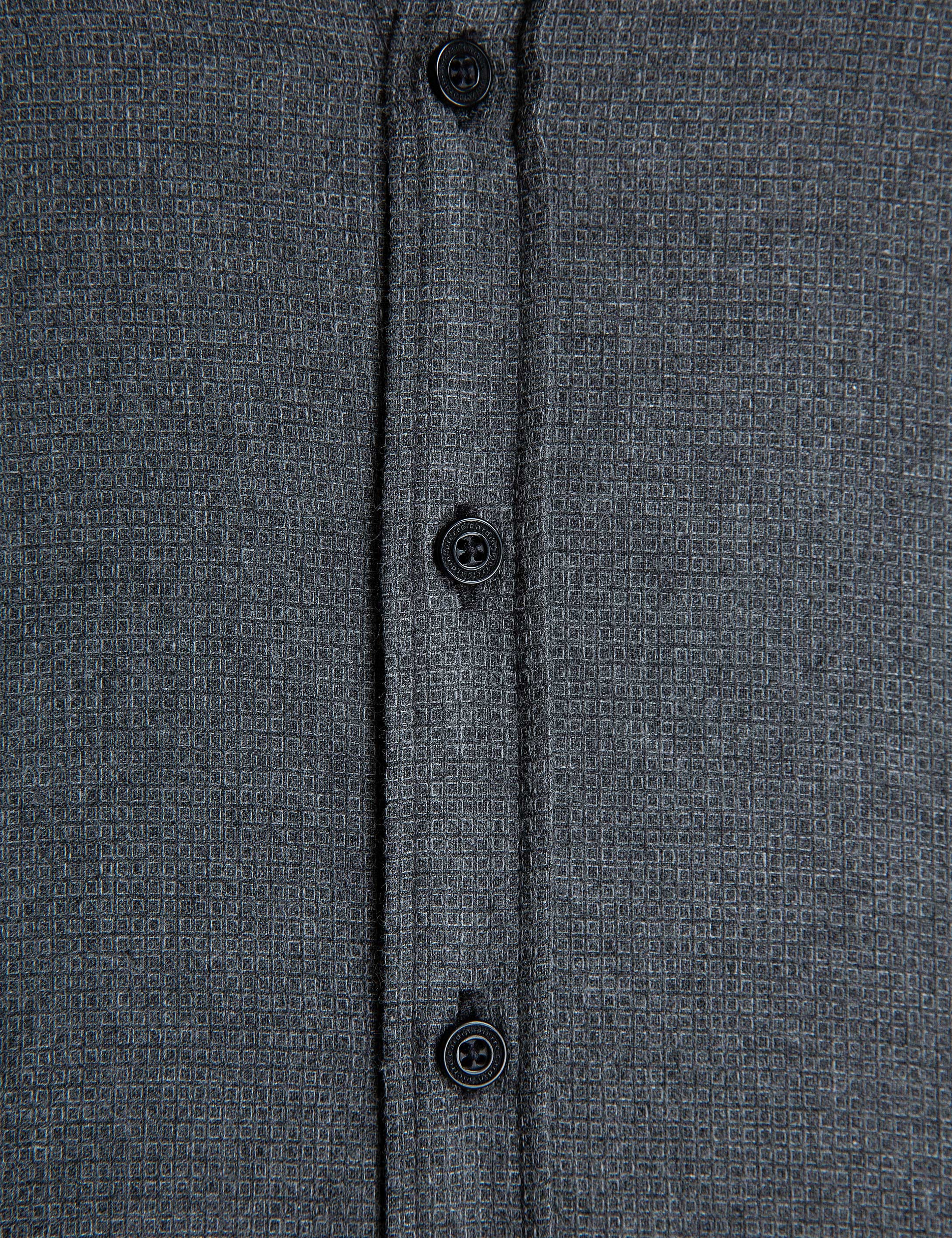 Antrasit Gri Slim Fit Gömlek - Image 5