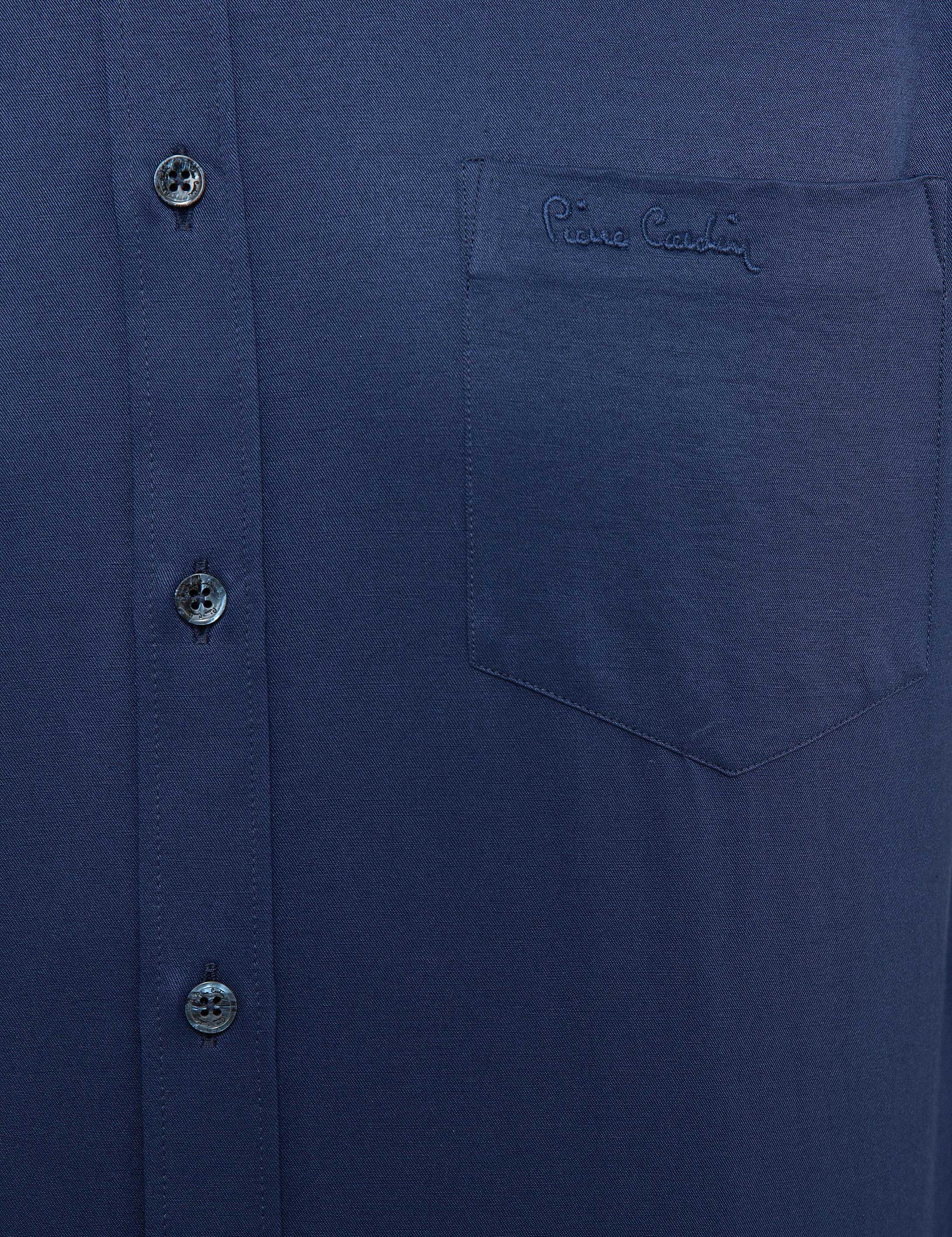 Lacivert Regular Fit Uzun Kollu Basic Gömlek