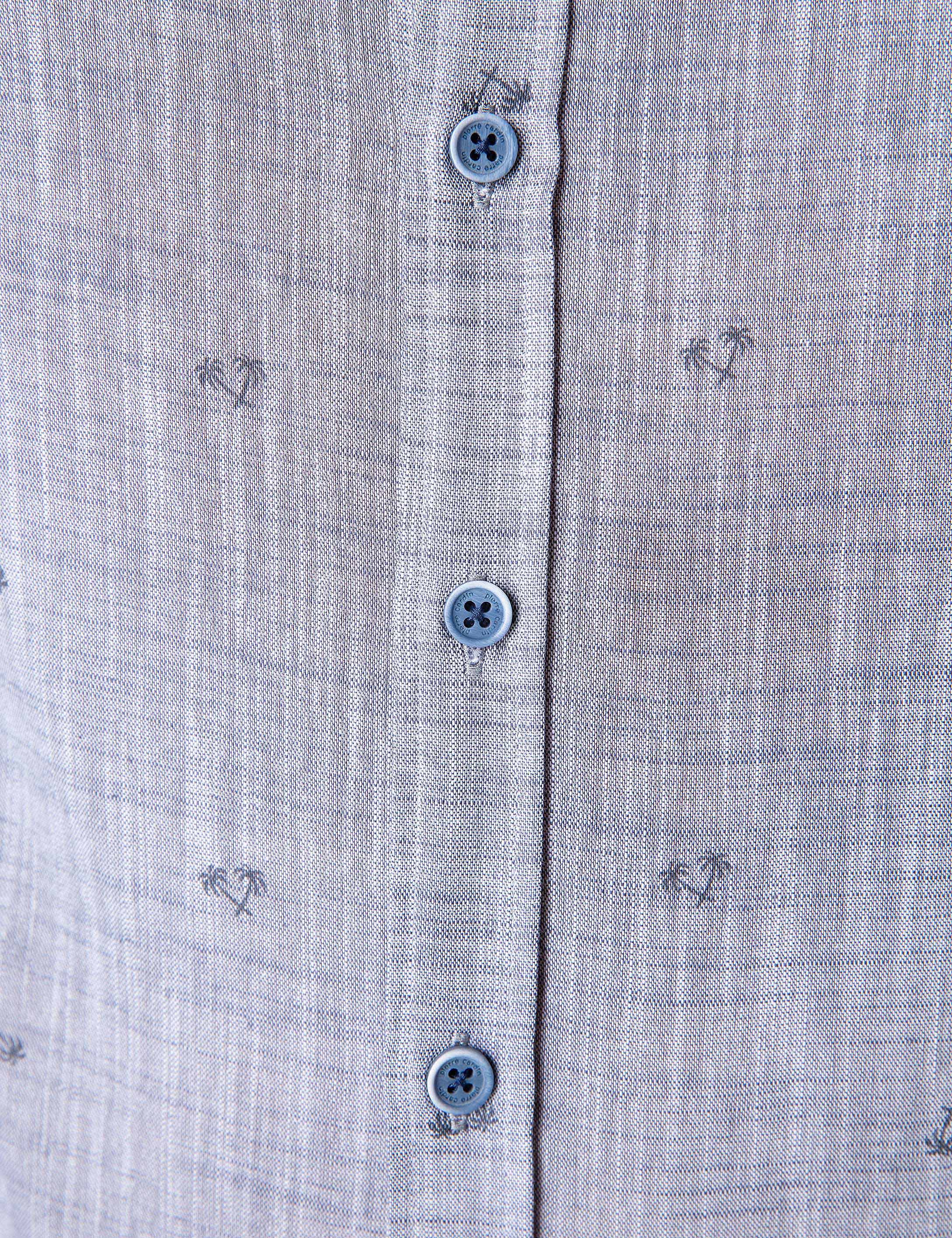 Lacivert Slim Fit Uzun Kollu Gömlek - Image 5