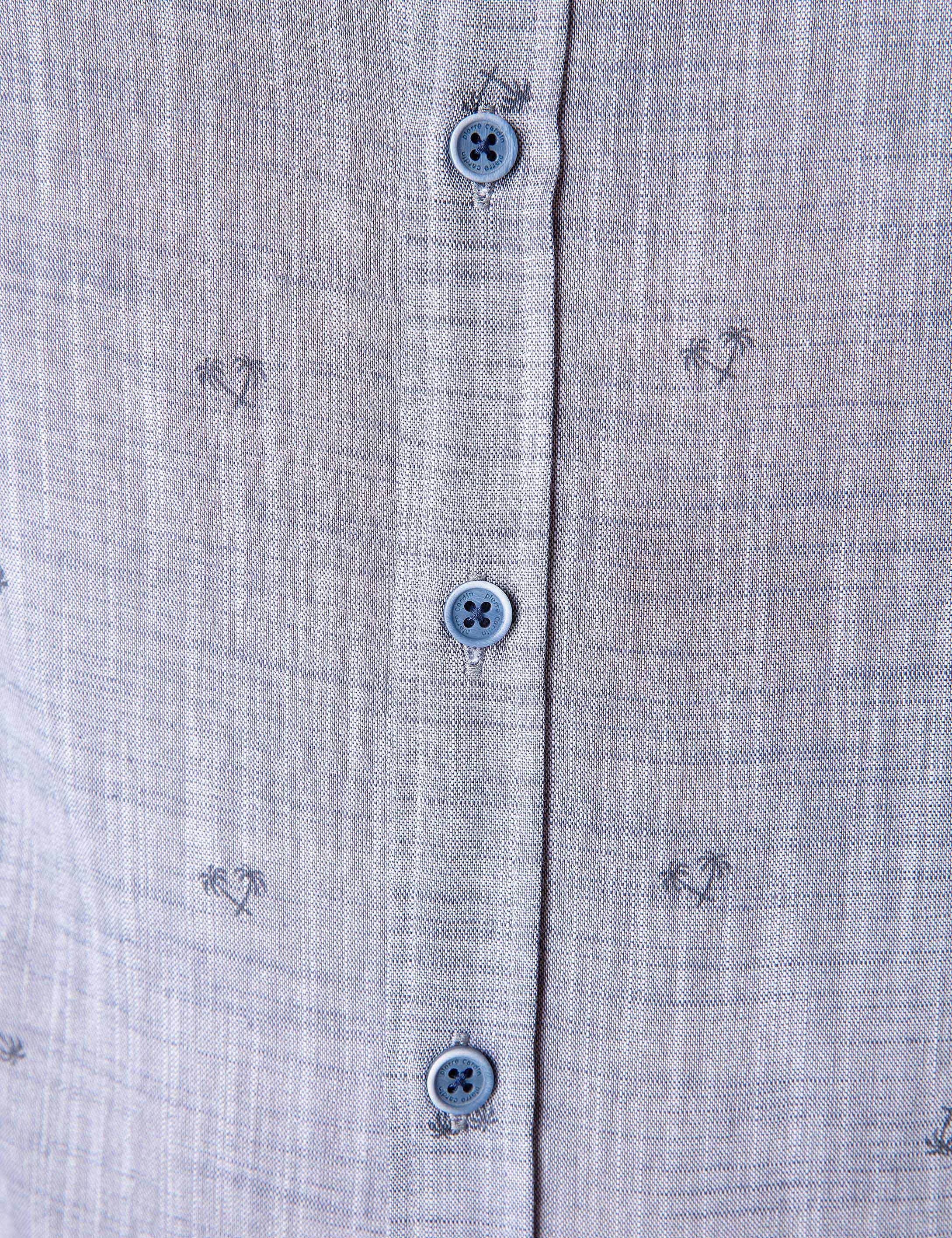Lacivert Slim Fit Uzun Kollu Gömlek