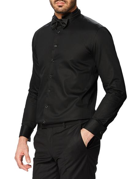 Siyah Slim Fit Smokin Gömlek - 50155037019