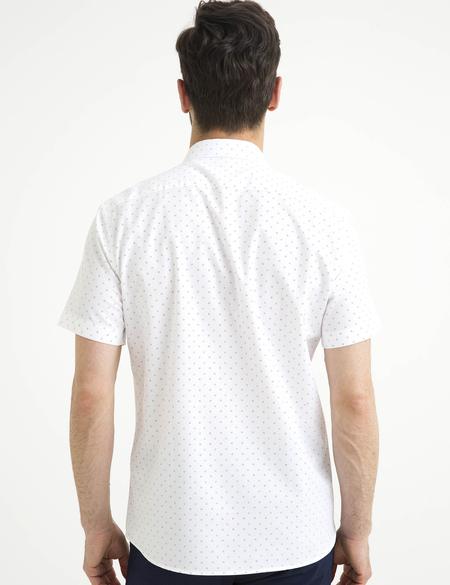 Beyaz Regular Fit Kısa Kollu Gömlek - 50187495001