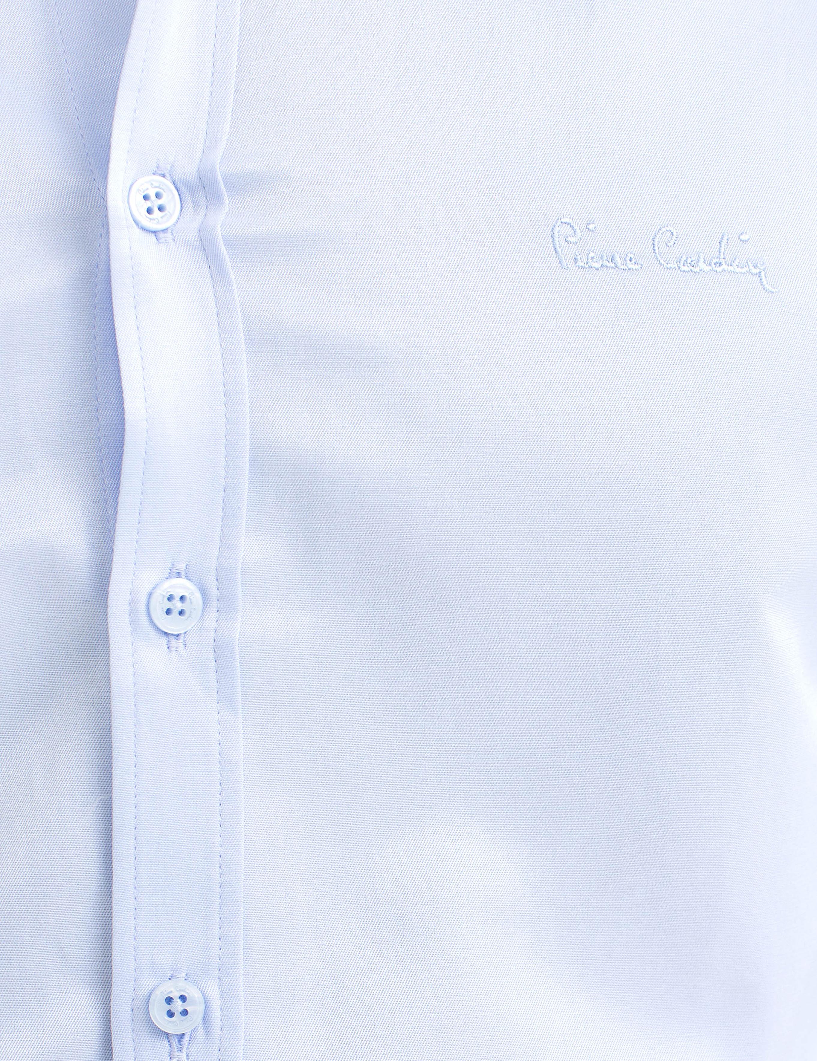 Açık Mavi Slim Fit Uzun Kollu Basic Gömlek