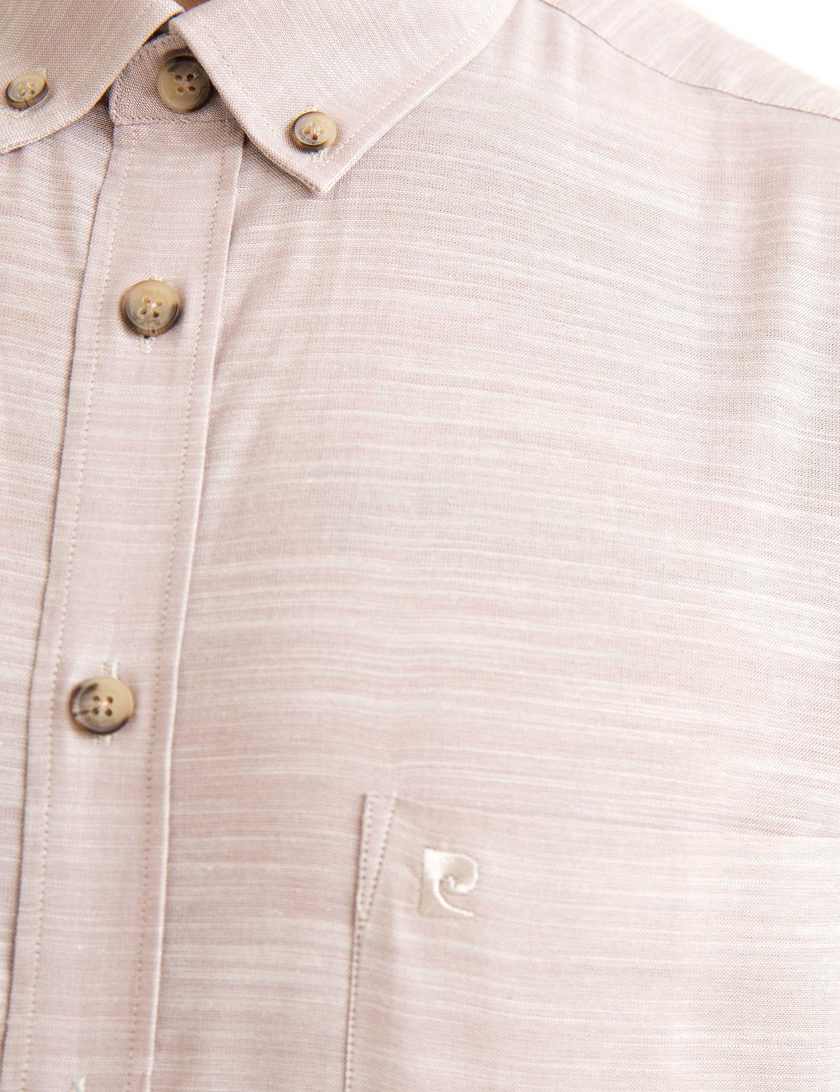 Bej Regular Fit Kısa Kollu Gömlek