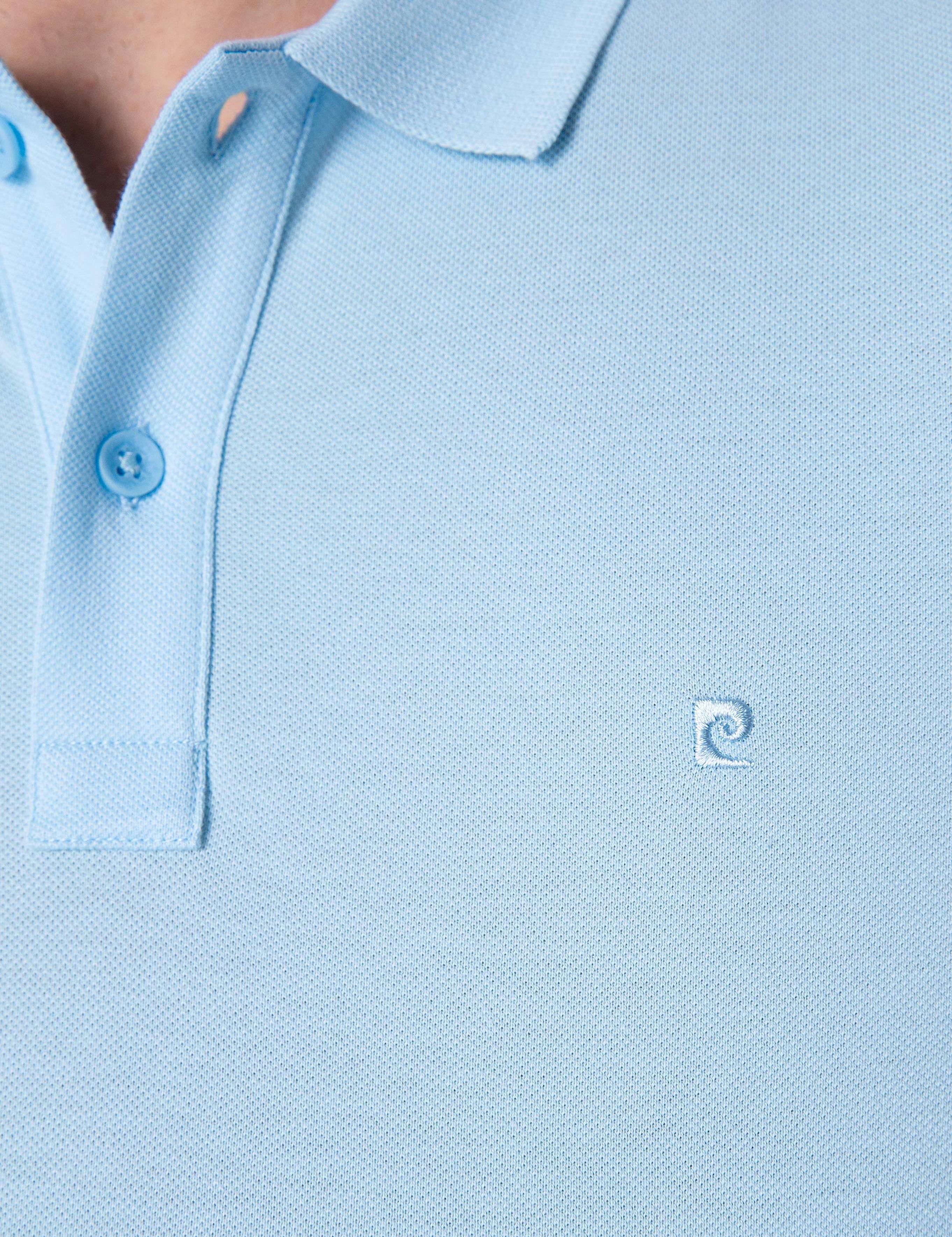 Açık Mavi Slim Fit Polo Yaka Basic T-Shirt