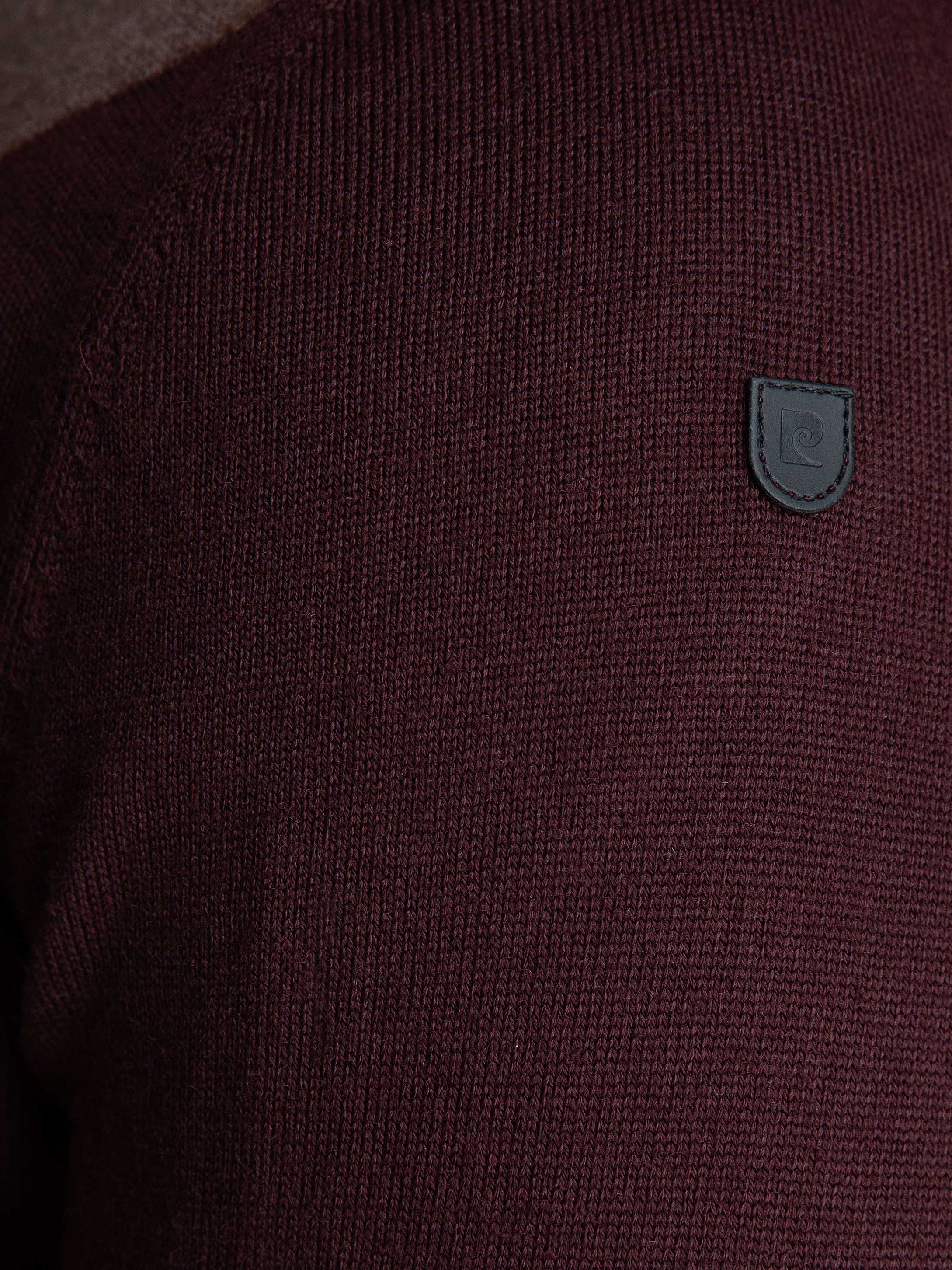 Bordo Slim Fit Yün Karışımlı Triko Kazak