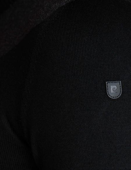 Siyah Slim Fit Bisiklet Yaka Triko Kazak - 50193346043