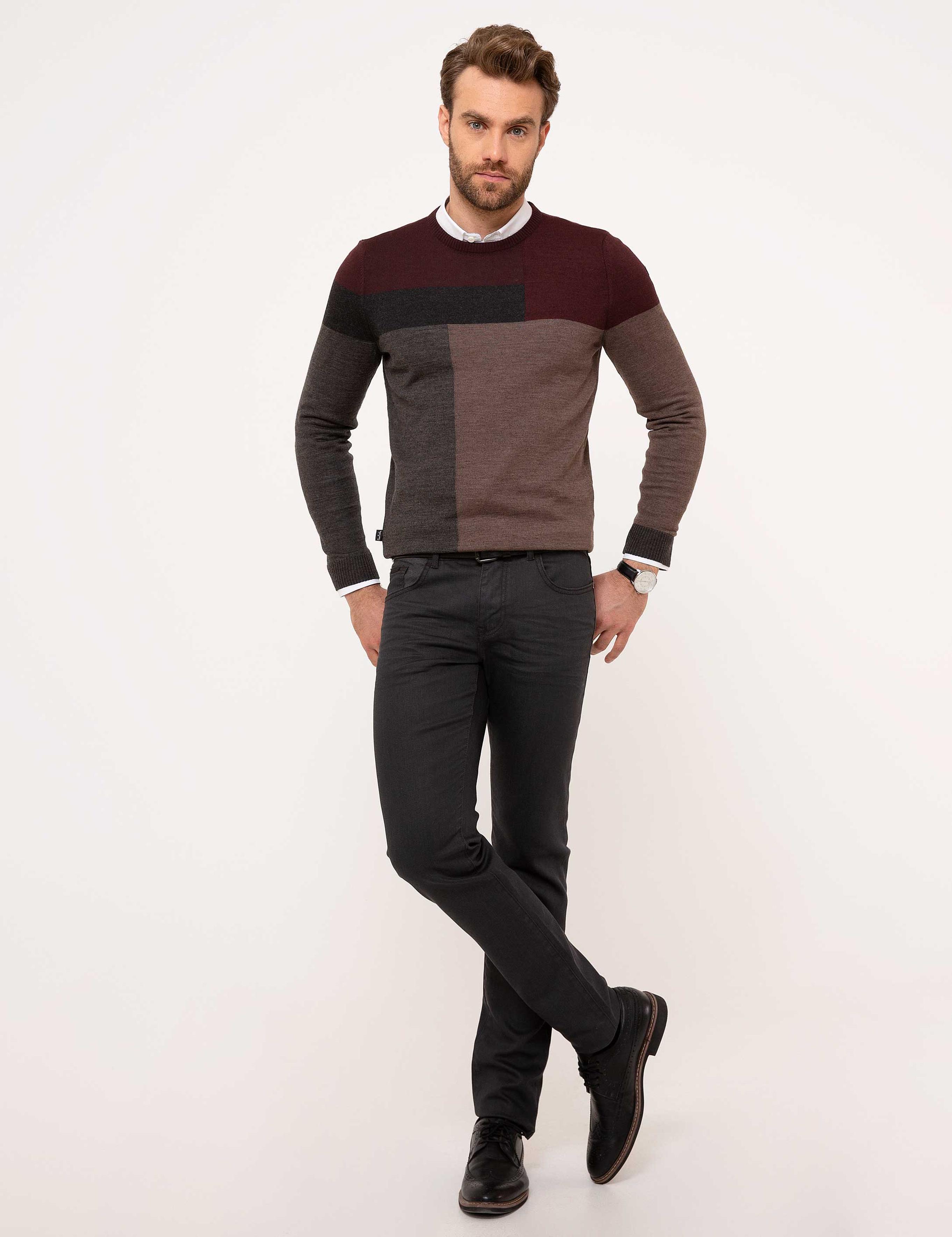 Bordo Slim Fit Kazak
