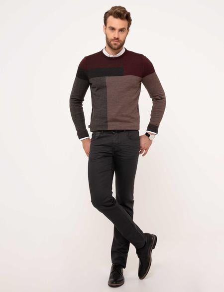 Bordo Slim Fit Kazak - 50193350033